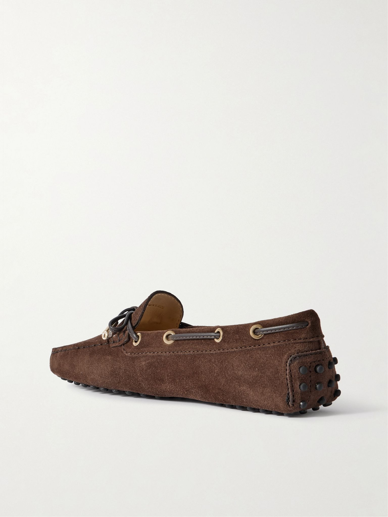 Gommino leather-trimmed suede loafers Chocolate - 3