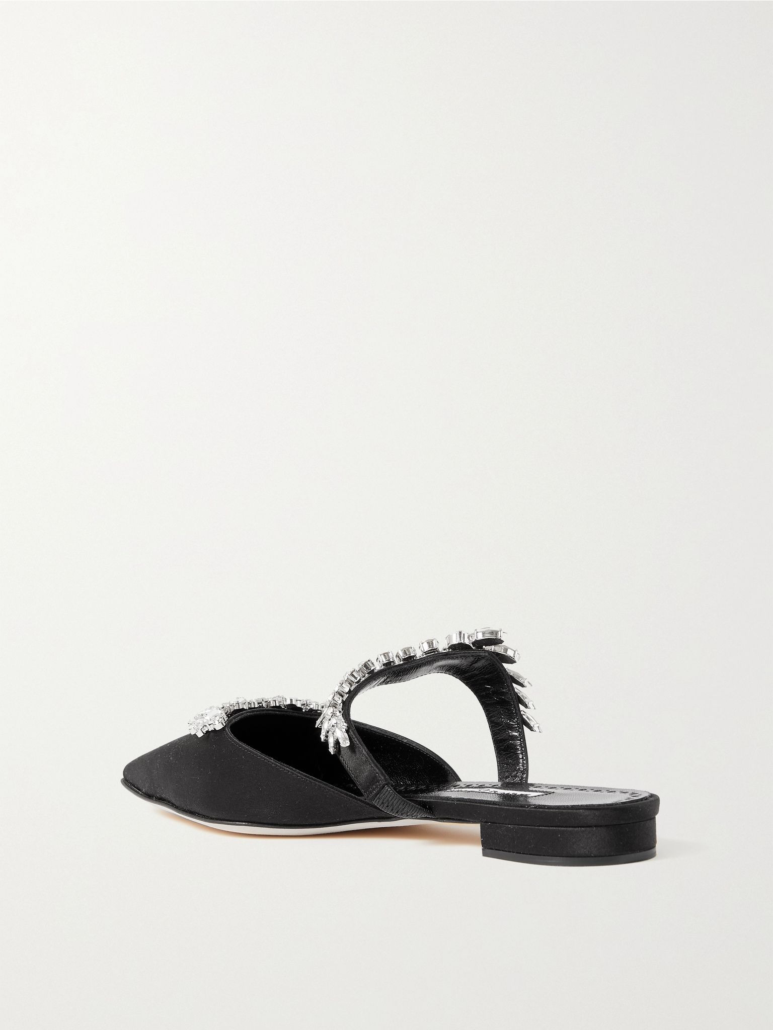 Lurum 45 crystal-embellished satin mules Black - 3