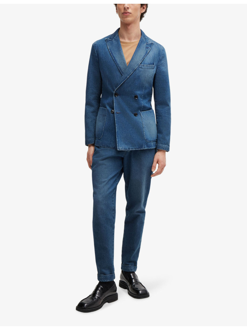 BOSS Slim-fit straight-leg denim trousers outlook