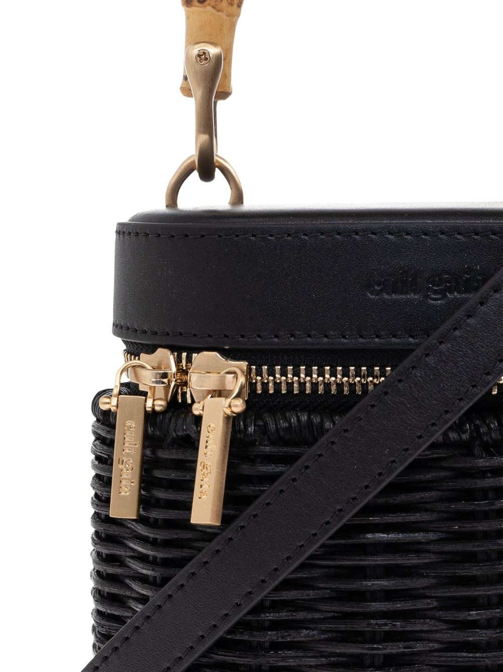 bamboo-handle woven tote bag - 4