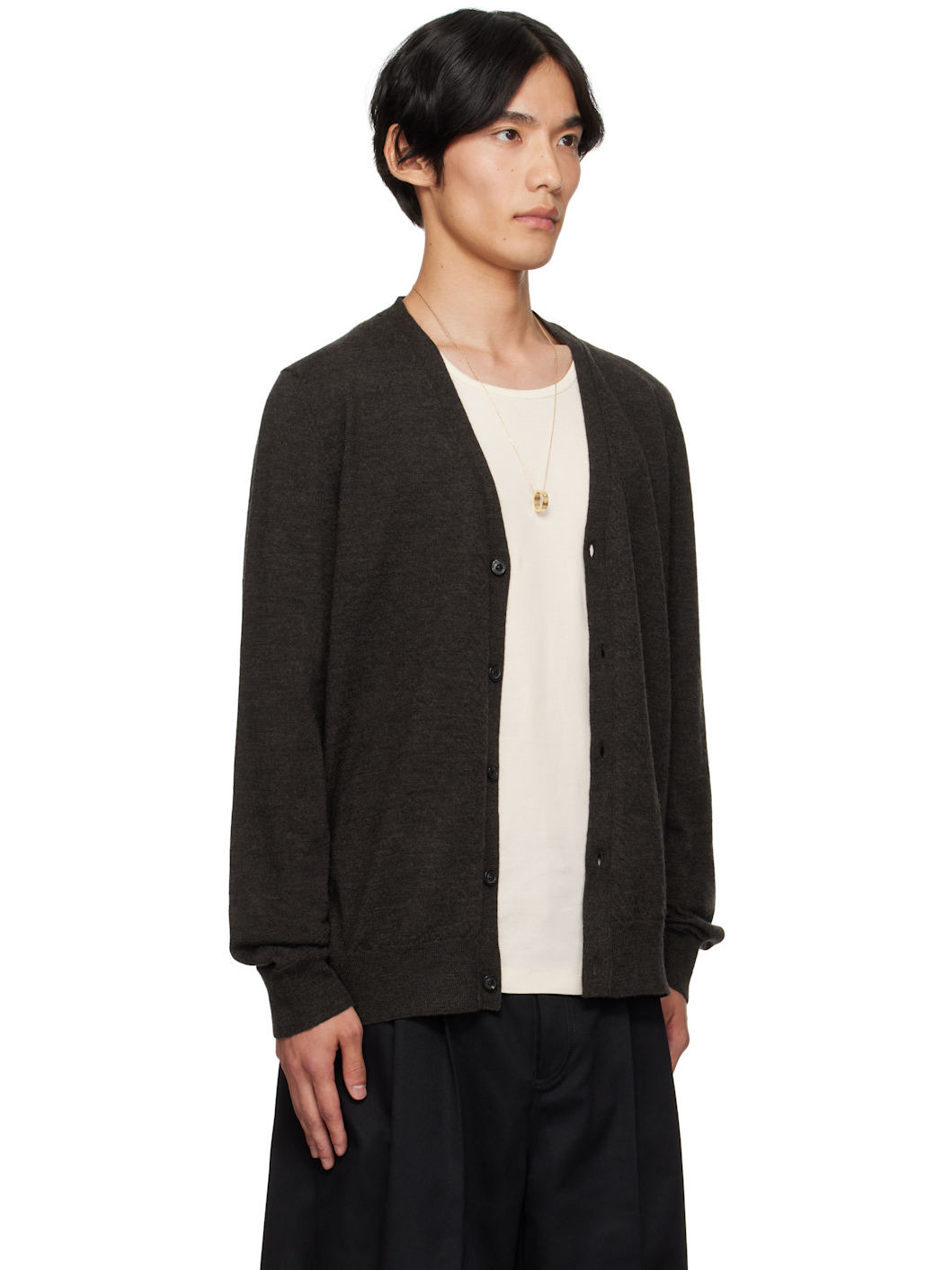 Brown Suede Elbow Patch Cardigan - 2