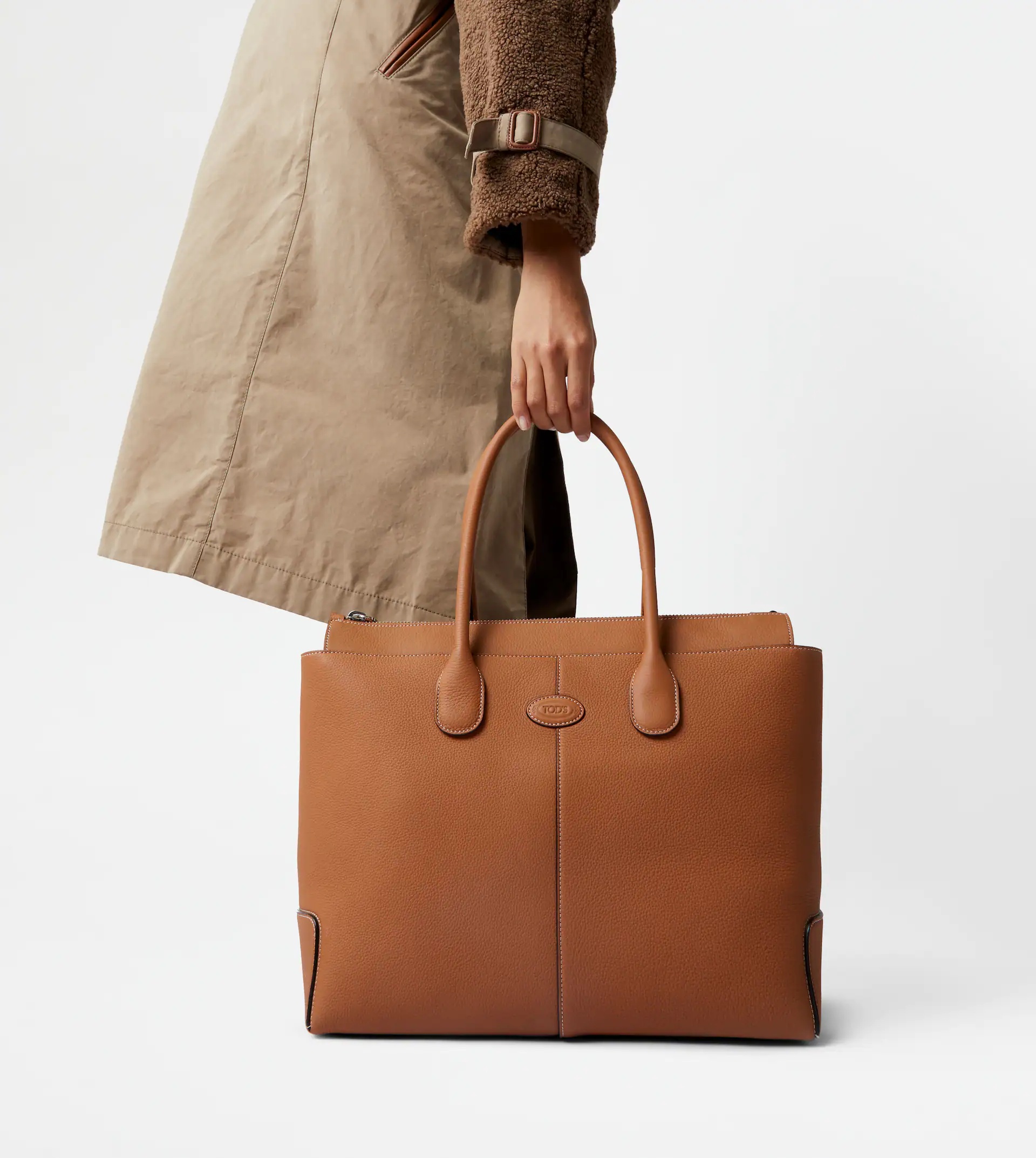 TOD'S DI BAG IN LEATHER LARGE - BROWN - 3