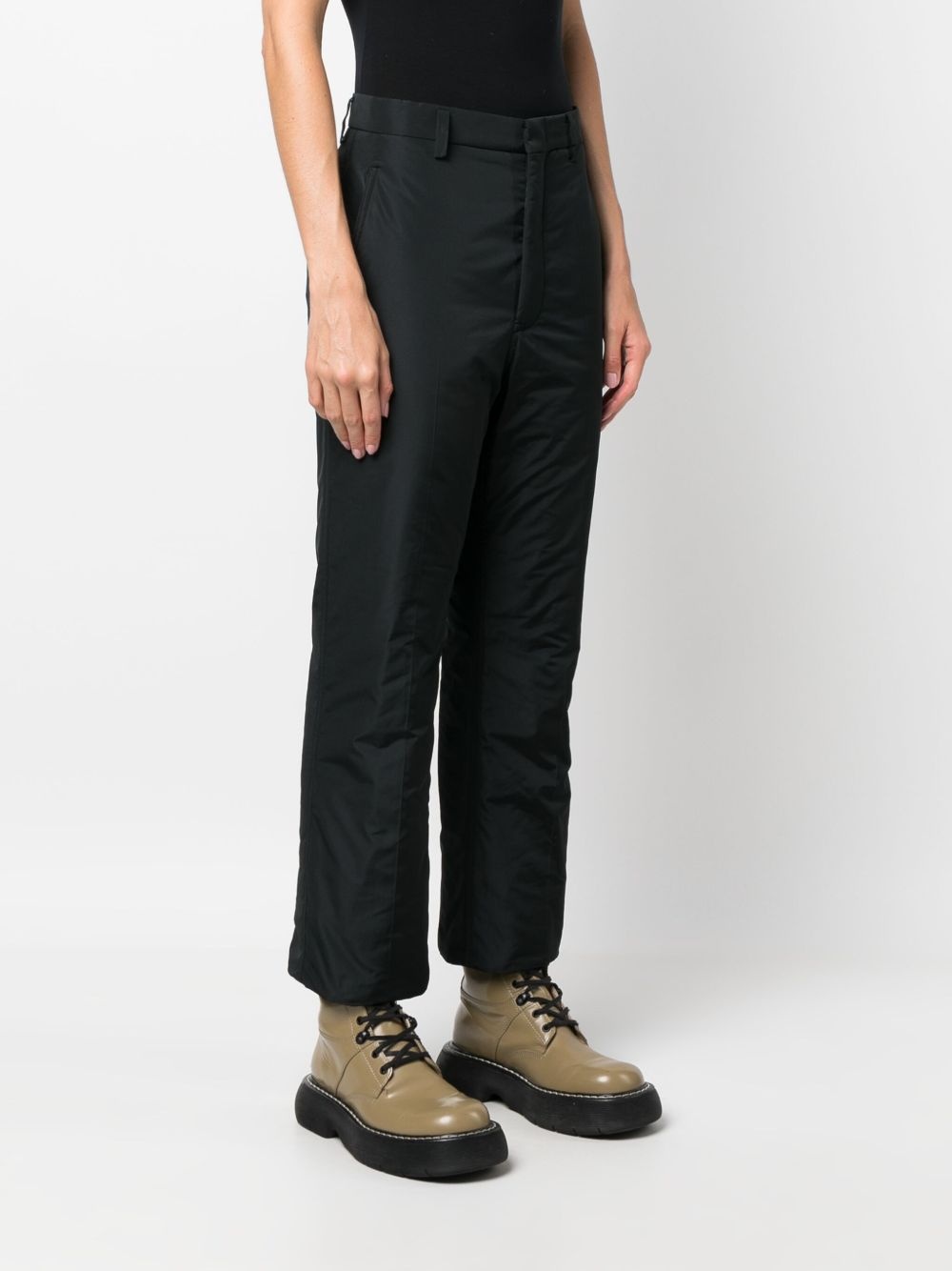 padded straight-leg trousers - 3