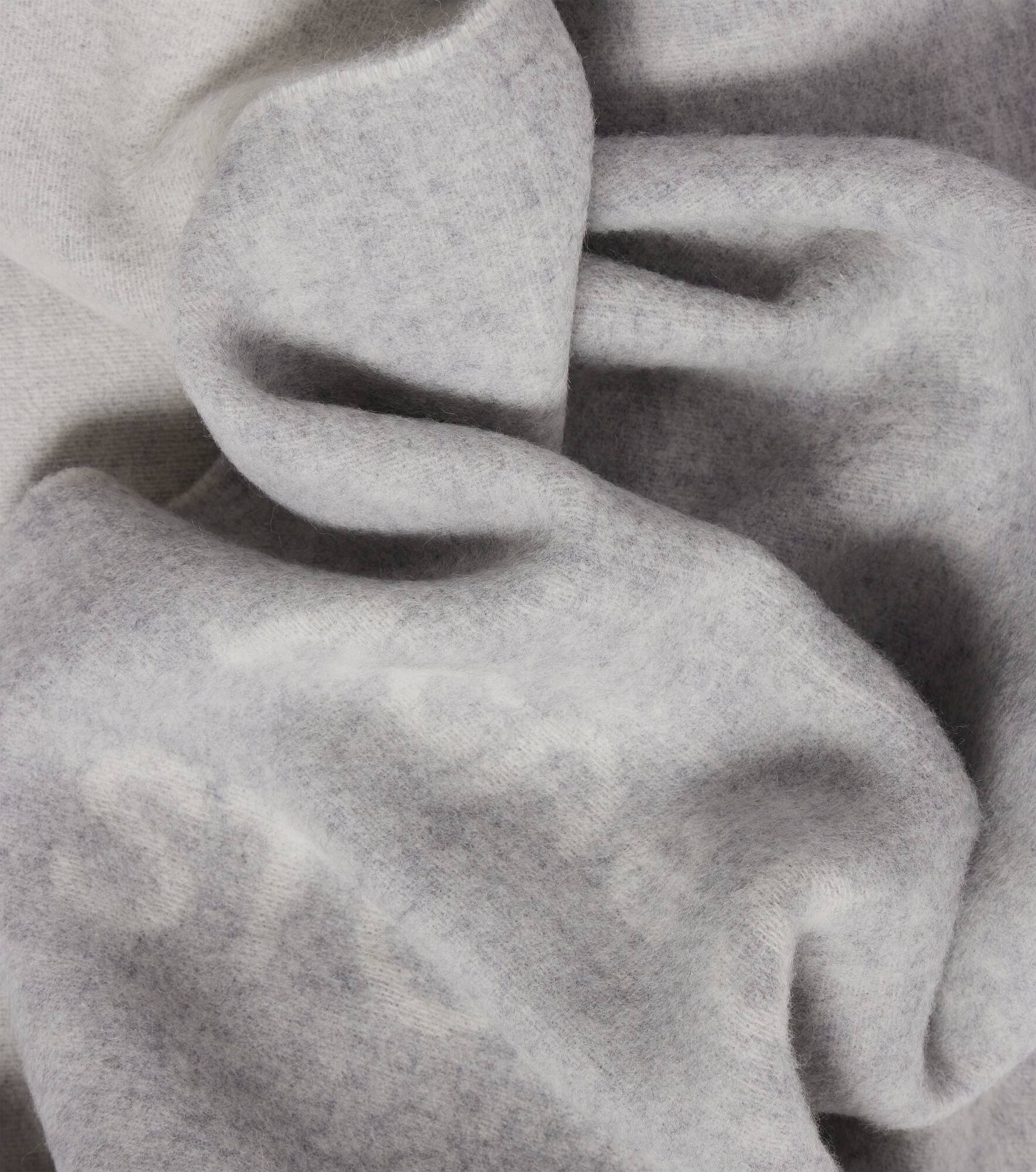 Fringed logo wool jacquard scarf - 4