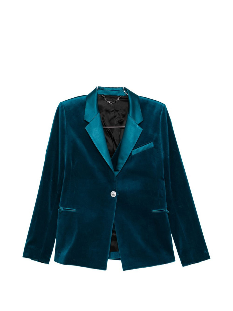 rabanne single-breasted velvet jacket outlook