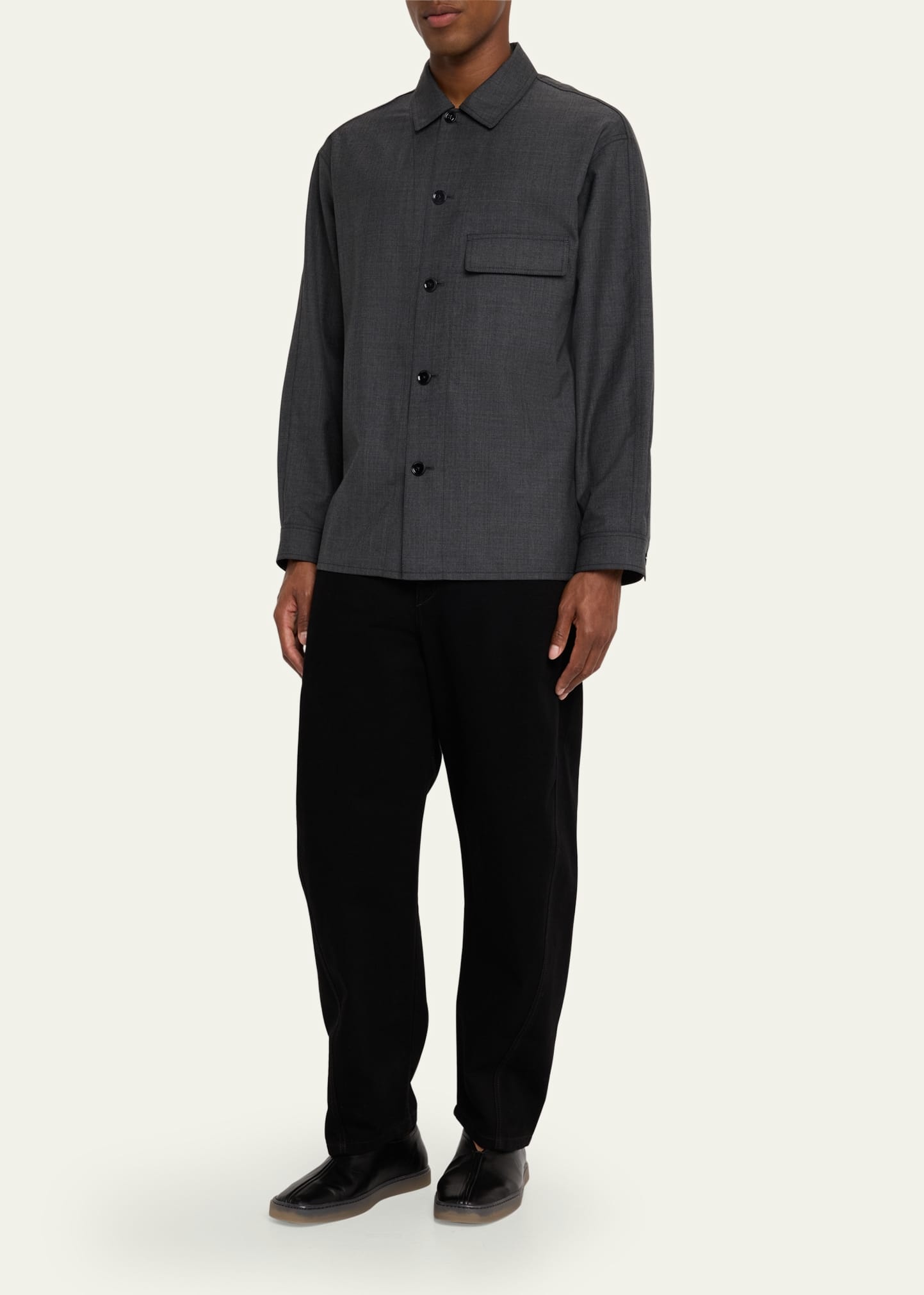 Men's Melange Tailored Overshirt - 2