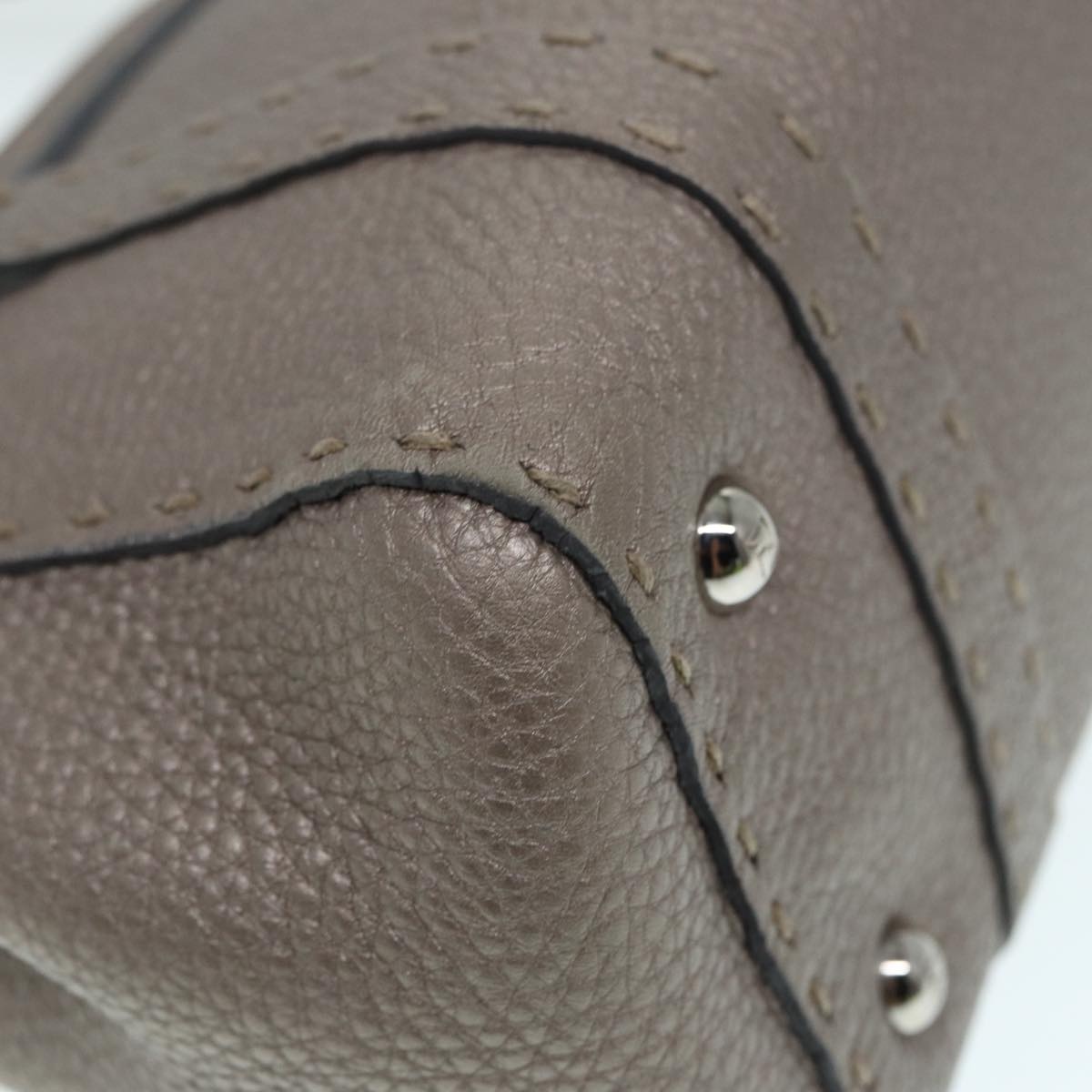 FENDI Celeria Hand Bag Leather Silver - 14