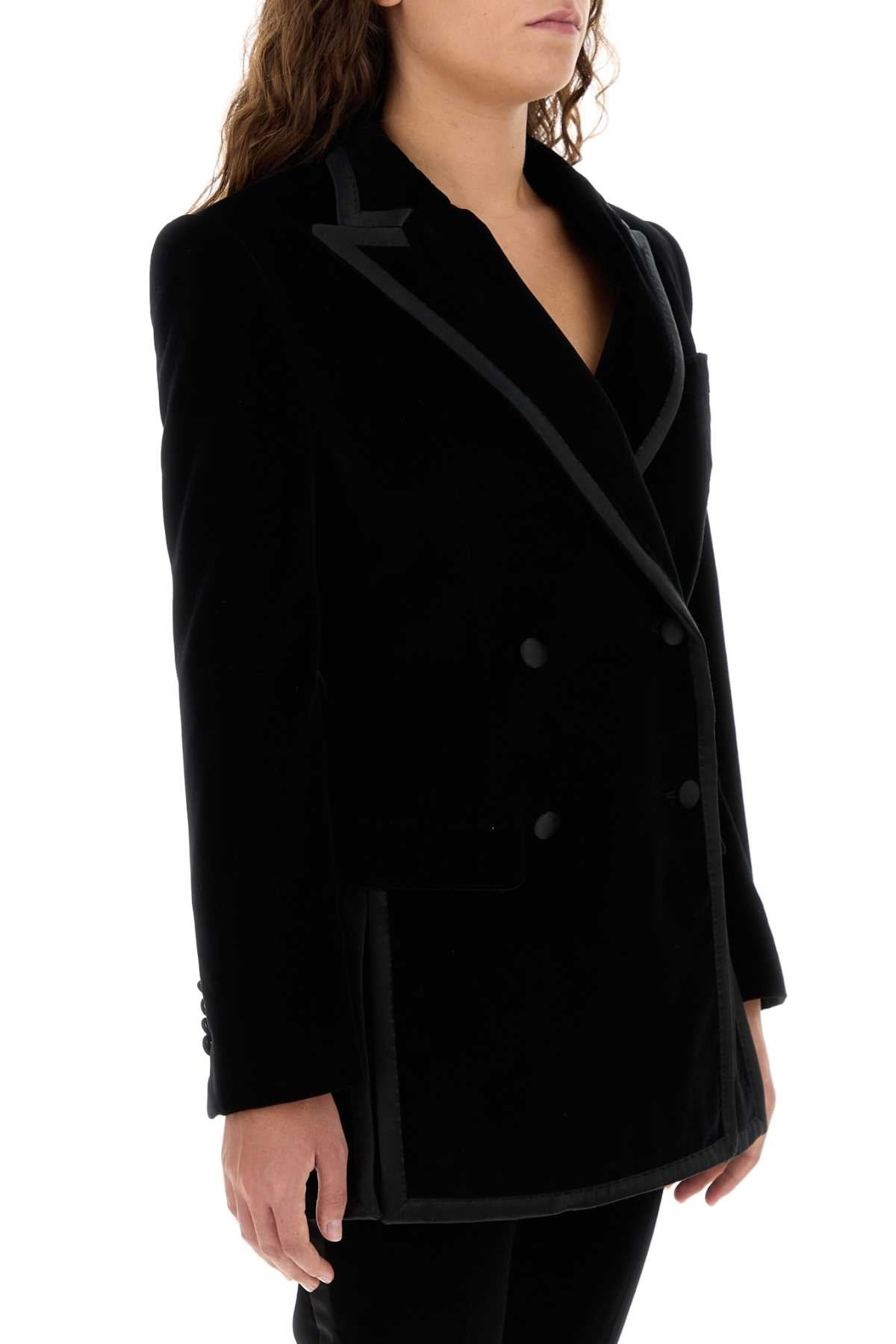 Dolce & Gabbana Women Black Velvet Blazer - 3
