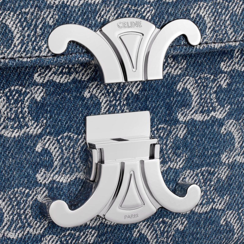 CHAIN SHOULDER BAG CLAUDE in DENIM WITH TRIOMPHE ALL-OVER 5