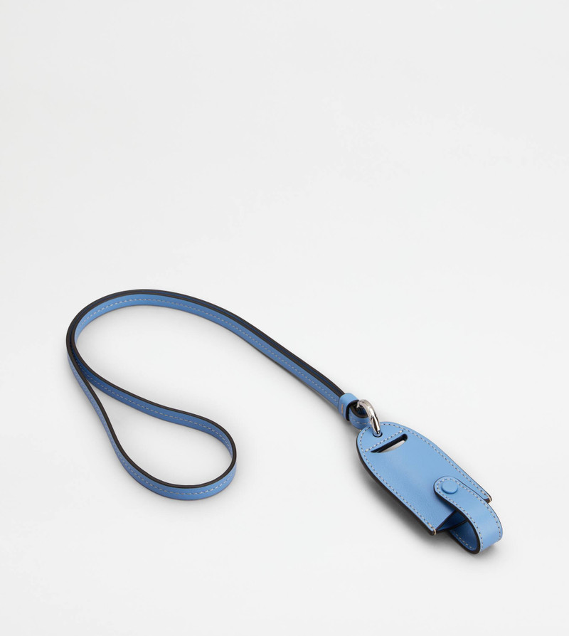 NECK LIPSTICK HOLDER IN LEATHER - LIGHT BLUE 3