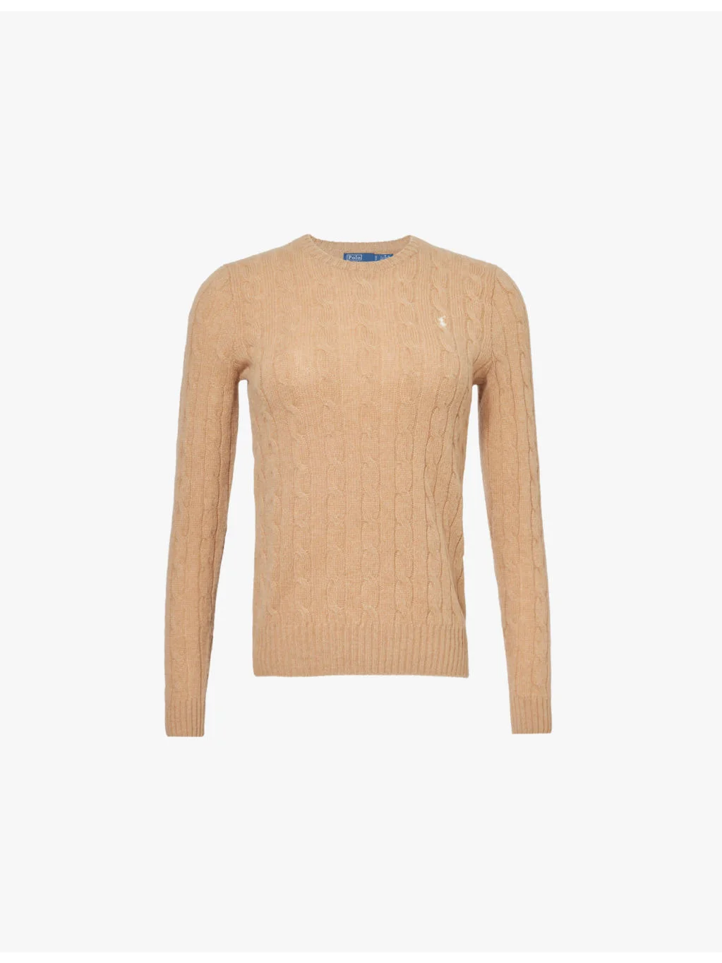 Logo-embroidered cable-knit wool and cashmere jumper - 1