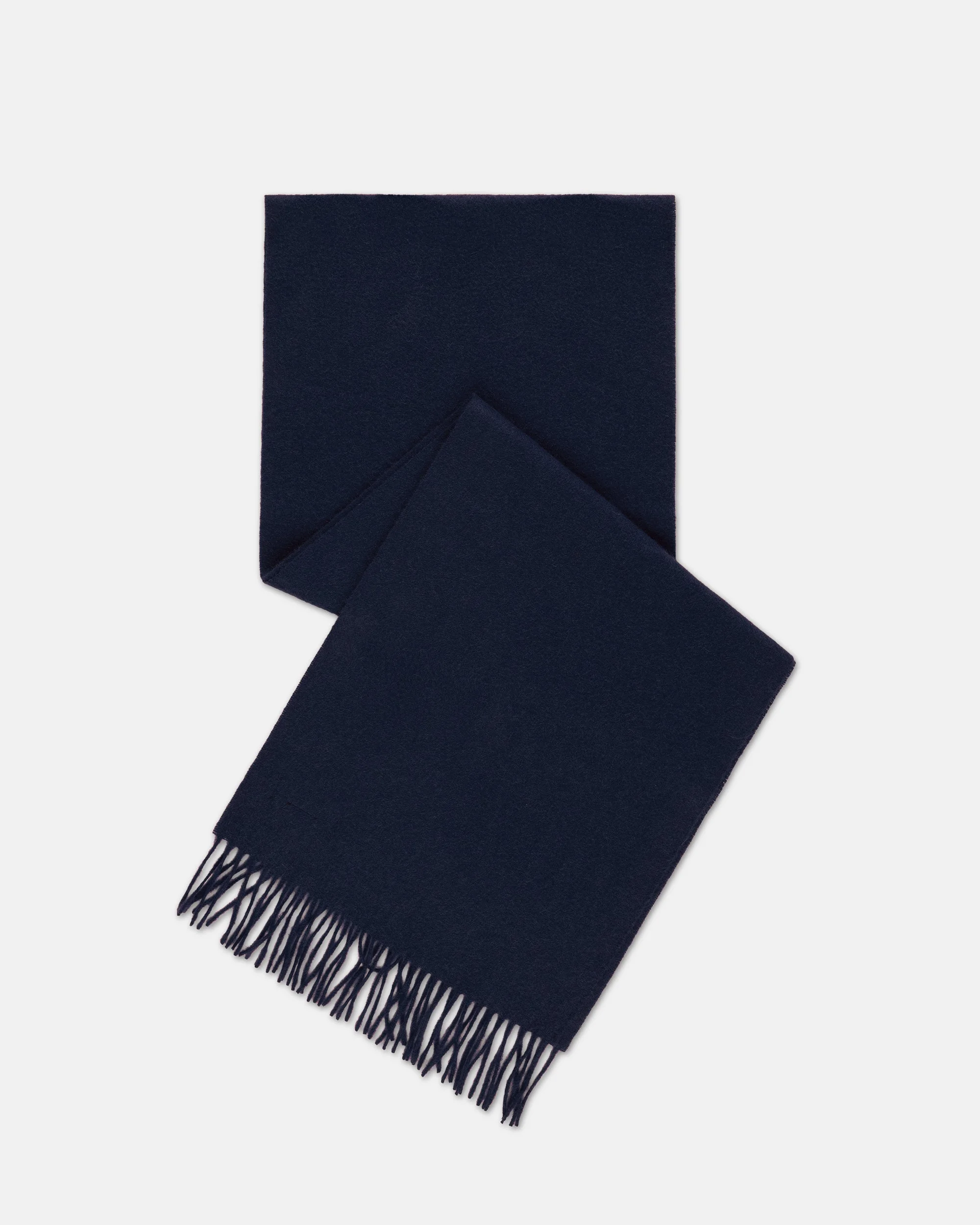MADE-IN-SCOTLAND SOLID NAVY CASHMERE MUFFLER - 1