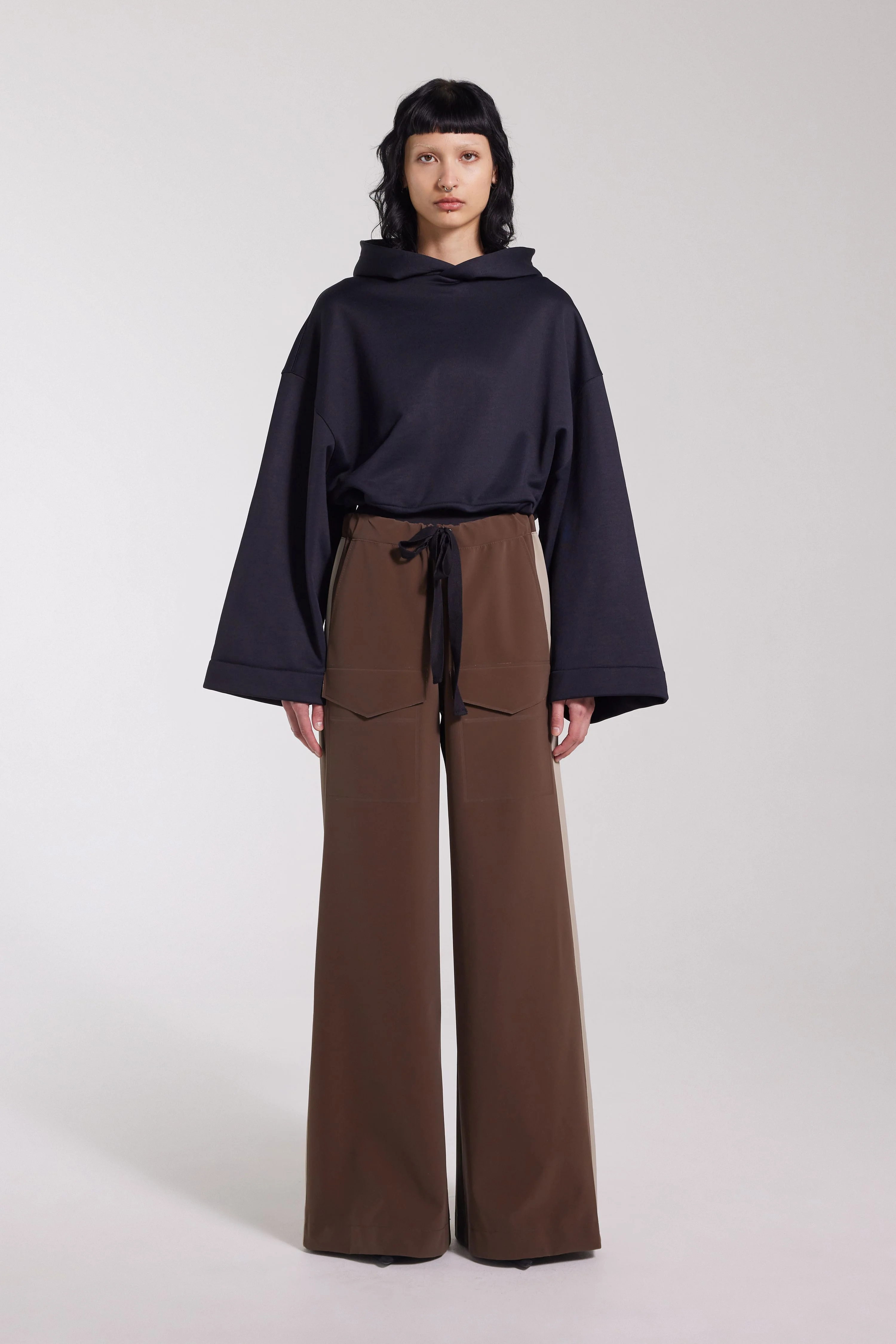 Jarla Stripe Trousers Dark Brown - 1