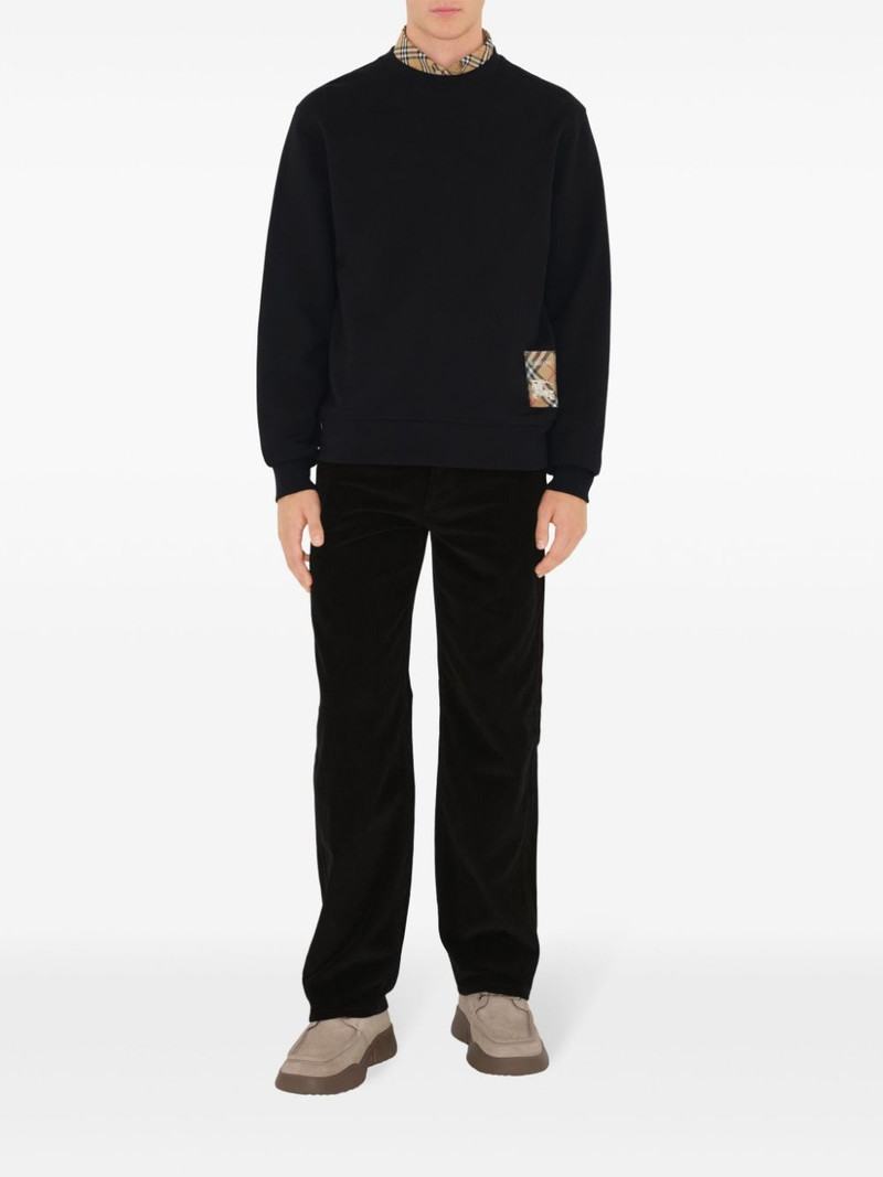 Burberry check-patch cotton sweatshirt outlook