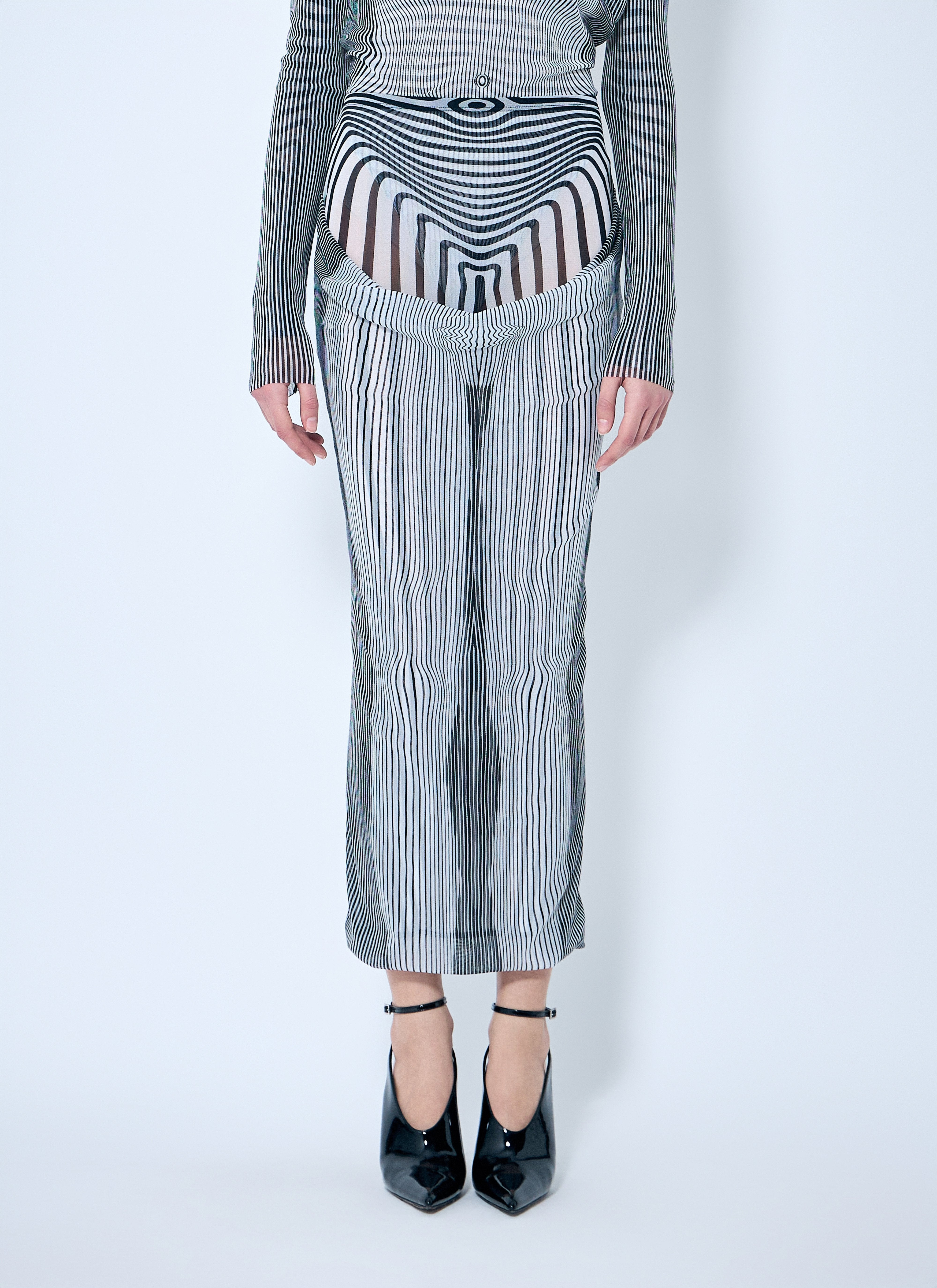 Jean Paul Gaultier Women Double-Layer Mesh Midi Skirt - 1