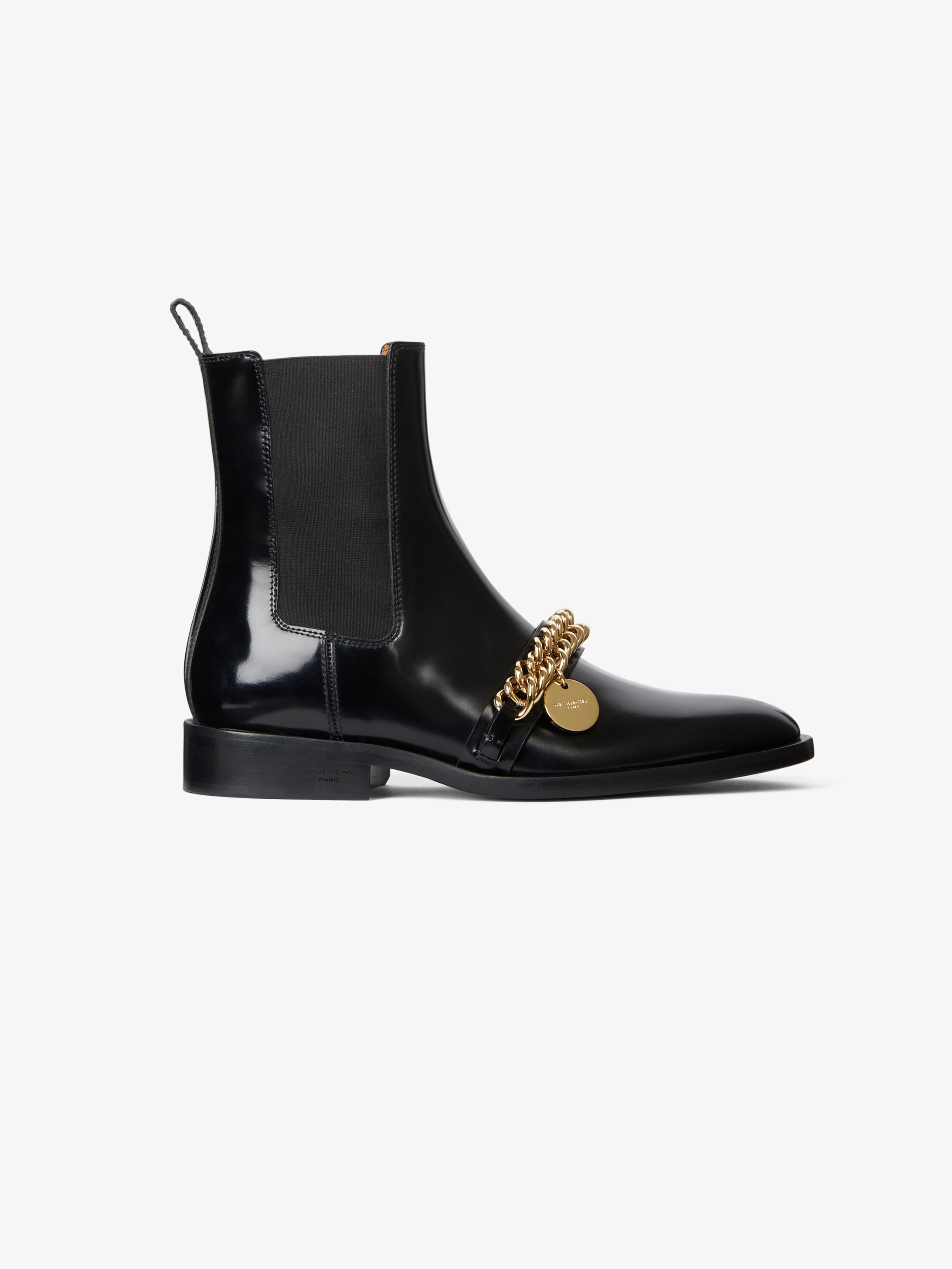 Chelsea boots in leather with chain - 1