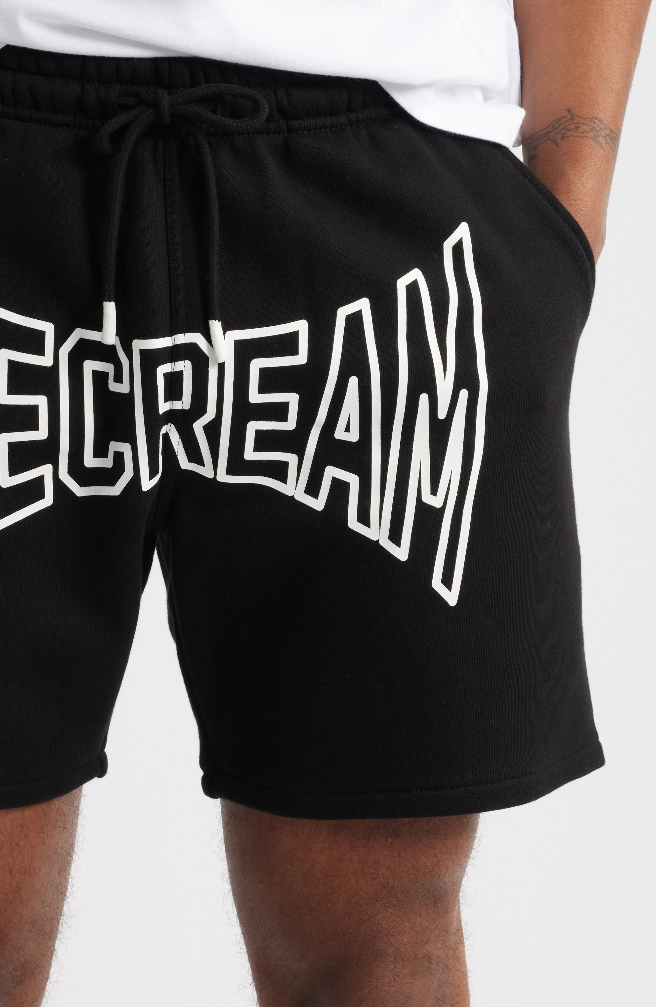 ICECREAM Shot Cotton French Terry Sweat Shorts in Black at Nordstrom - 4