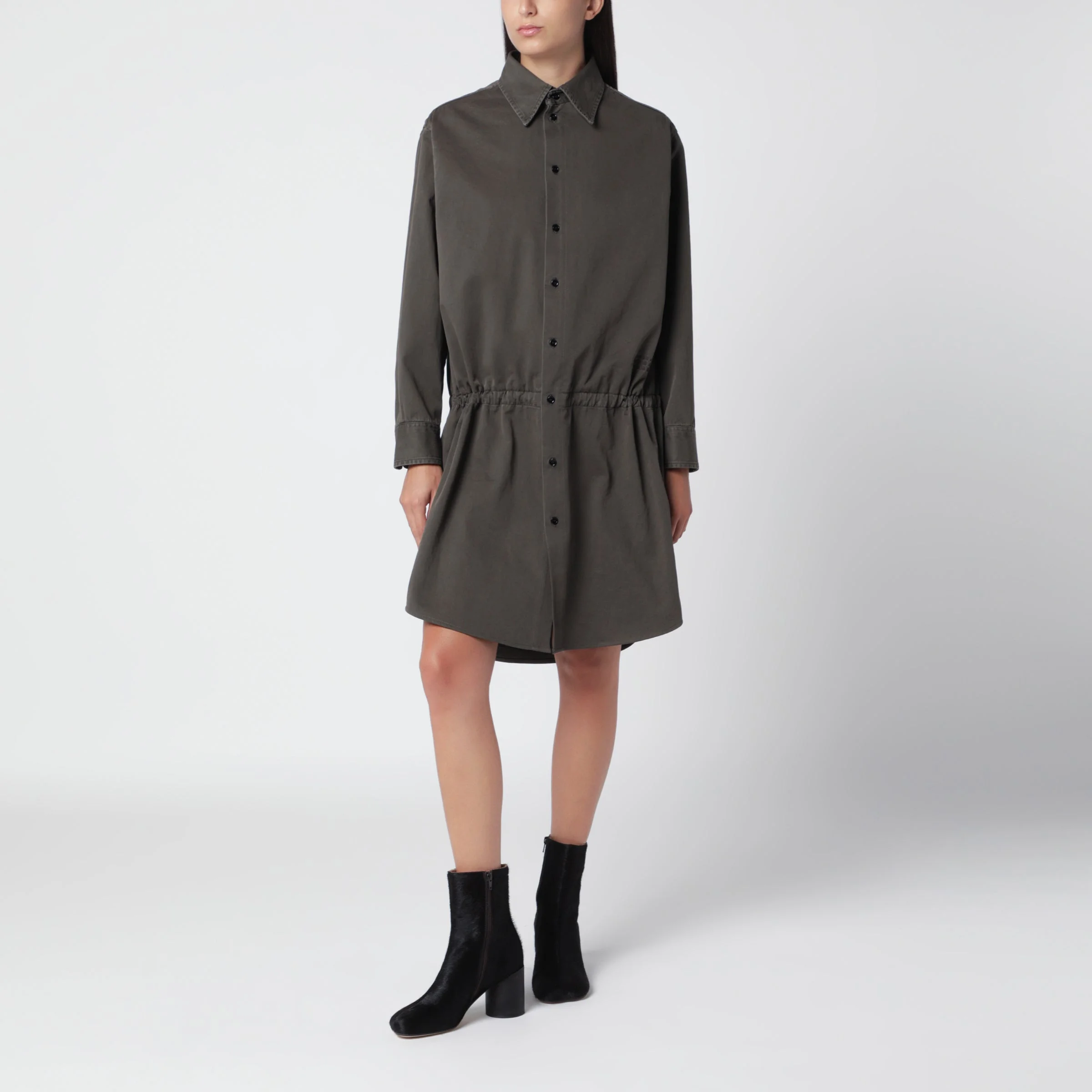 Grey denim shirt dress - 1
