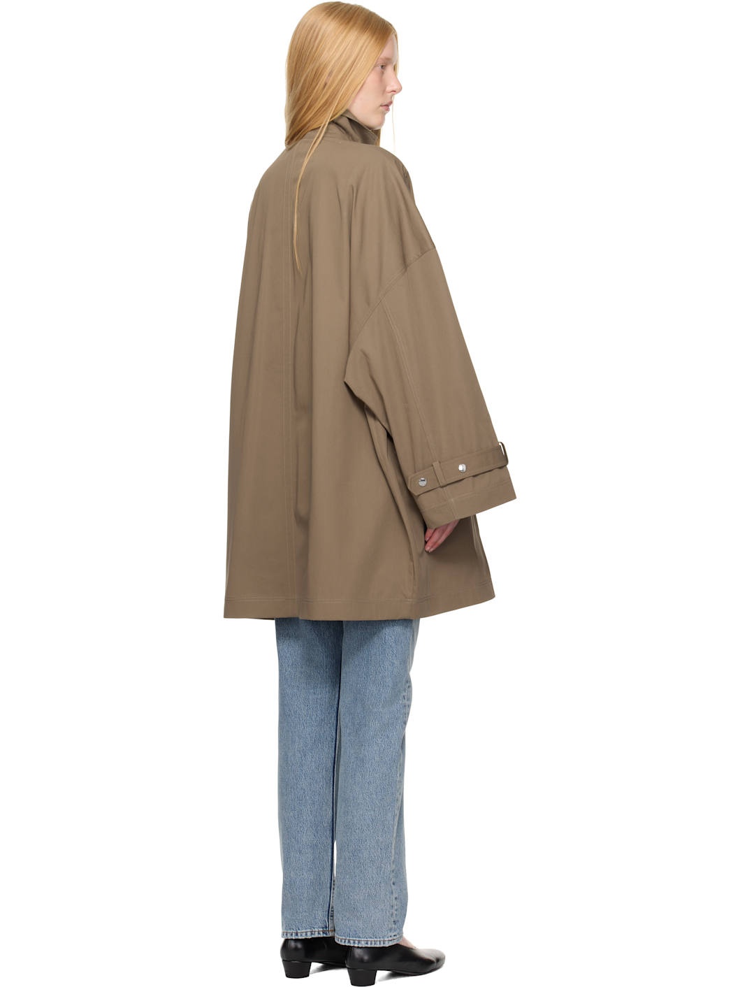 Taupe Oversized Trench Coat - 3
