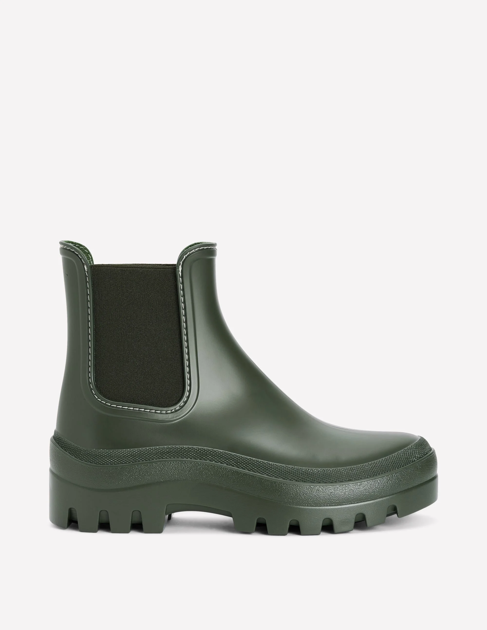 Chunky Chelsea Wellie Boots-Khaki - 1