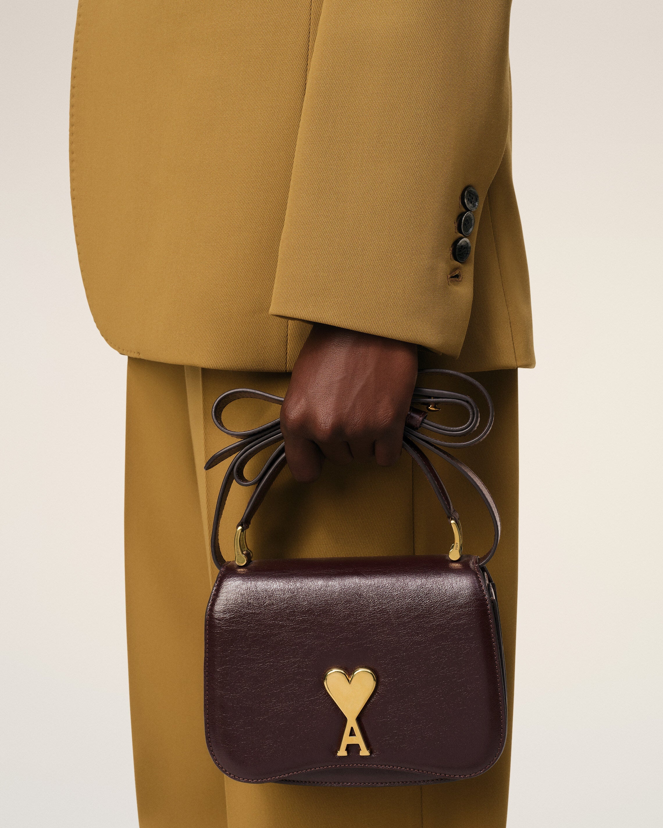 BURGUNDY LEATHER TOP HANDLE PARIS PARIS BAG - 2