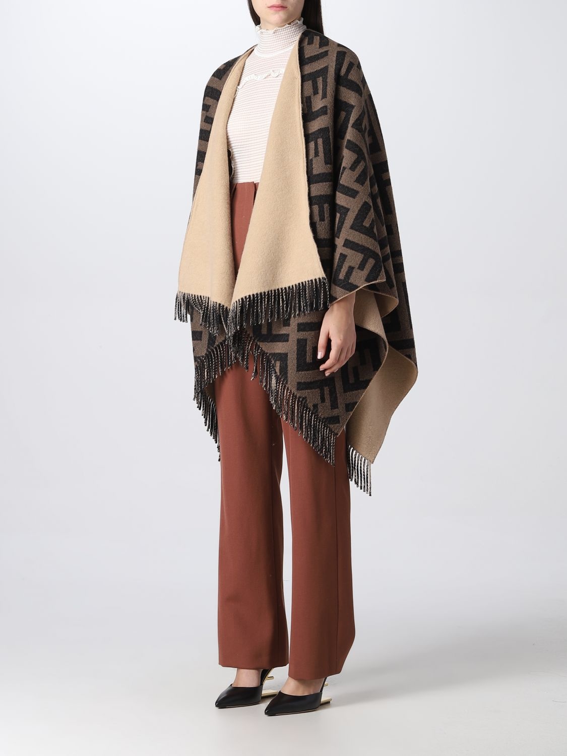 FENDI Fendi cape for woman giglio REVERSIBLE