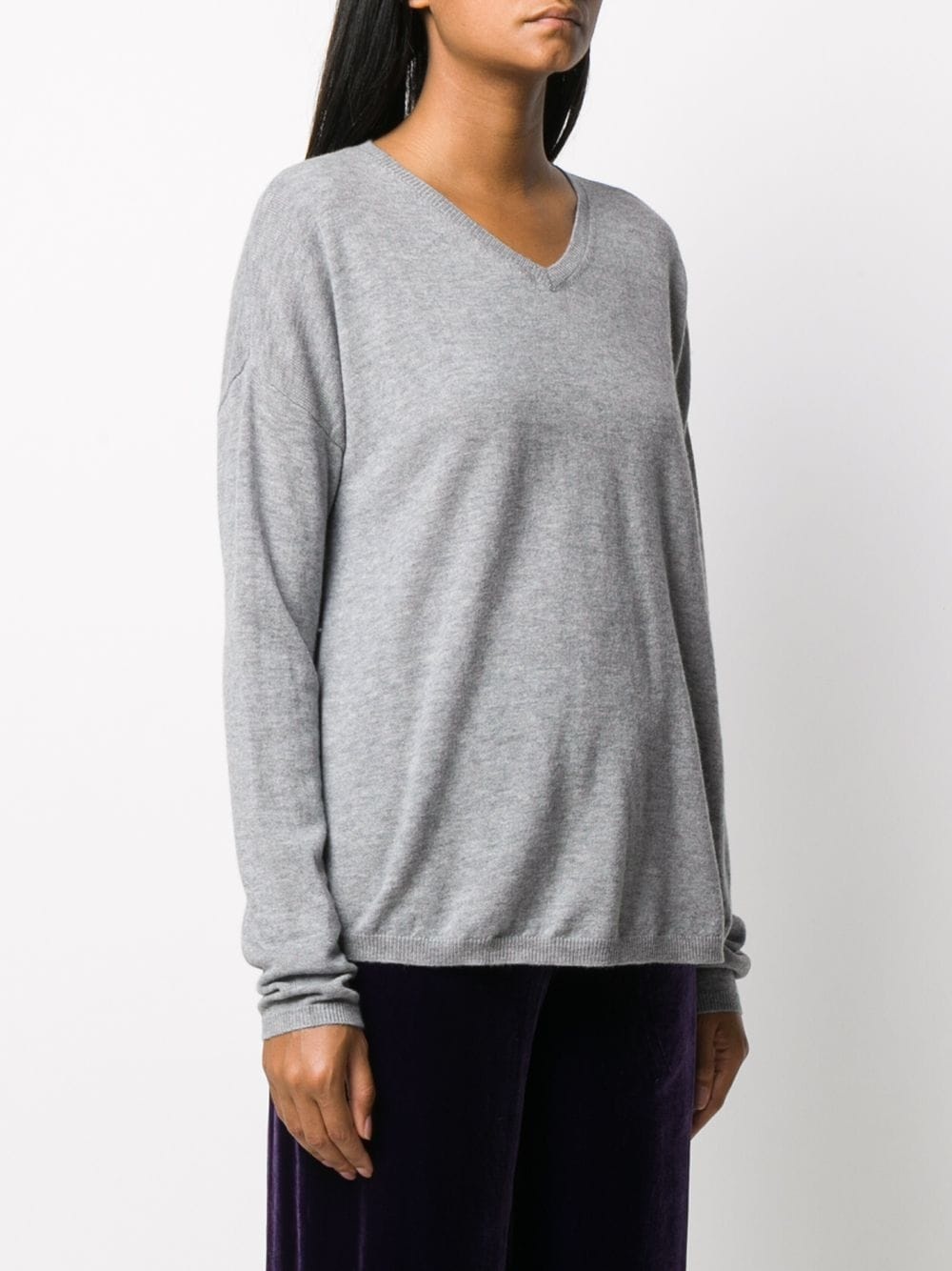 v-neck fine-knit  jumper - 3