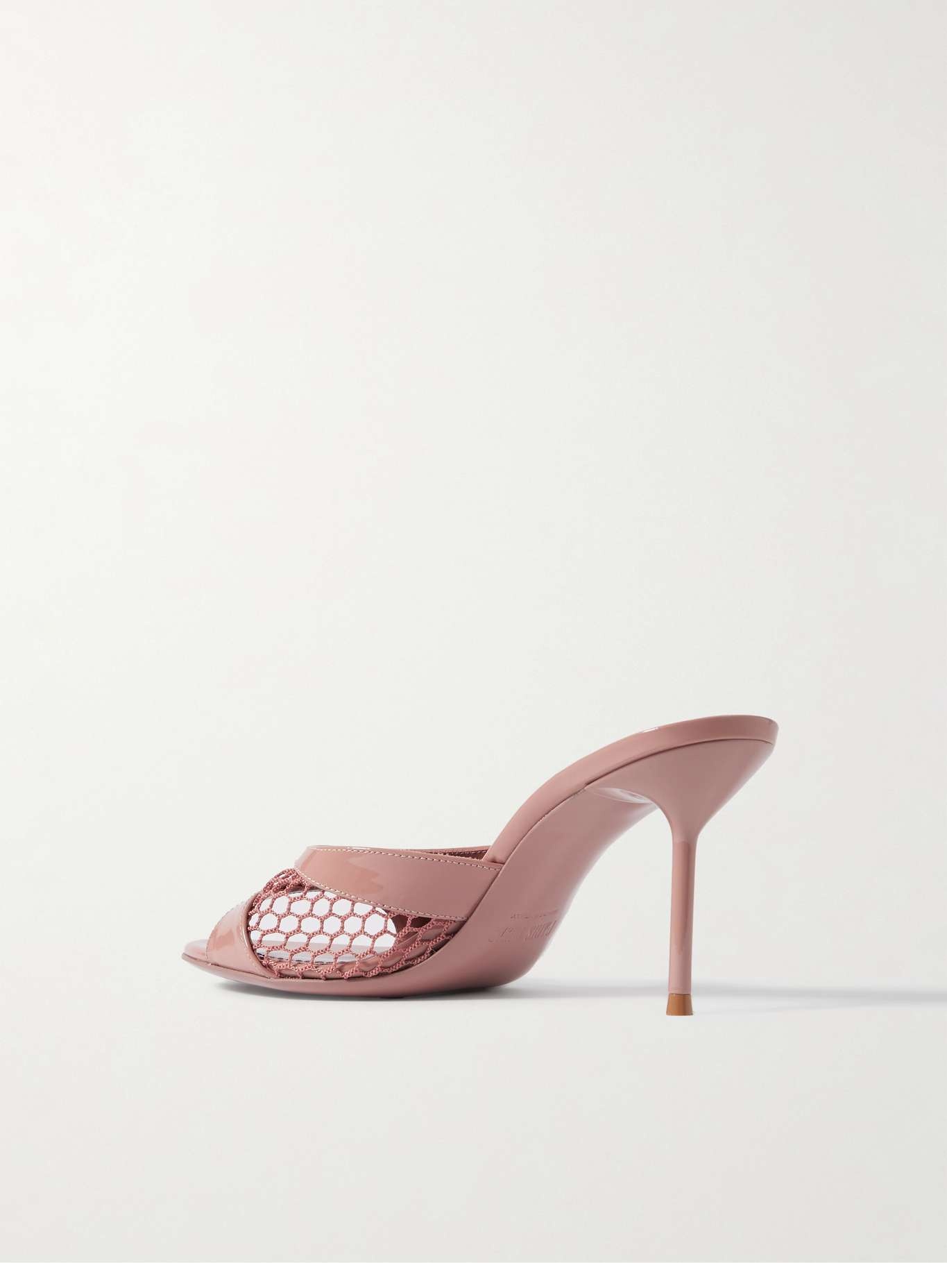 Lidia patent-leather and mesh sandals Pink - 3