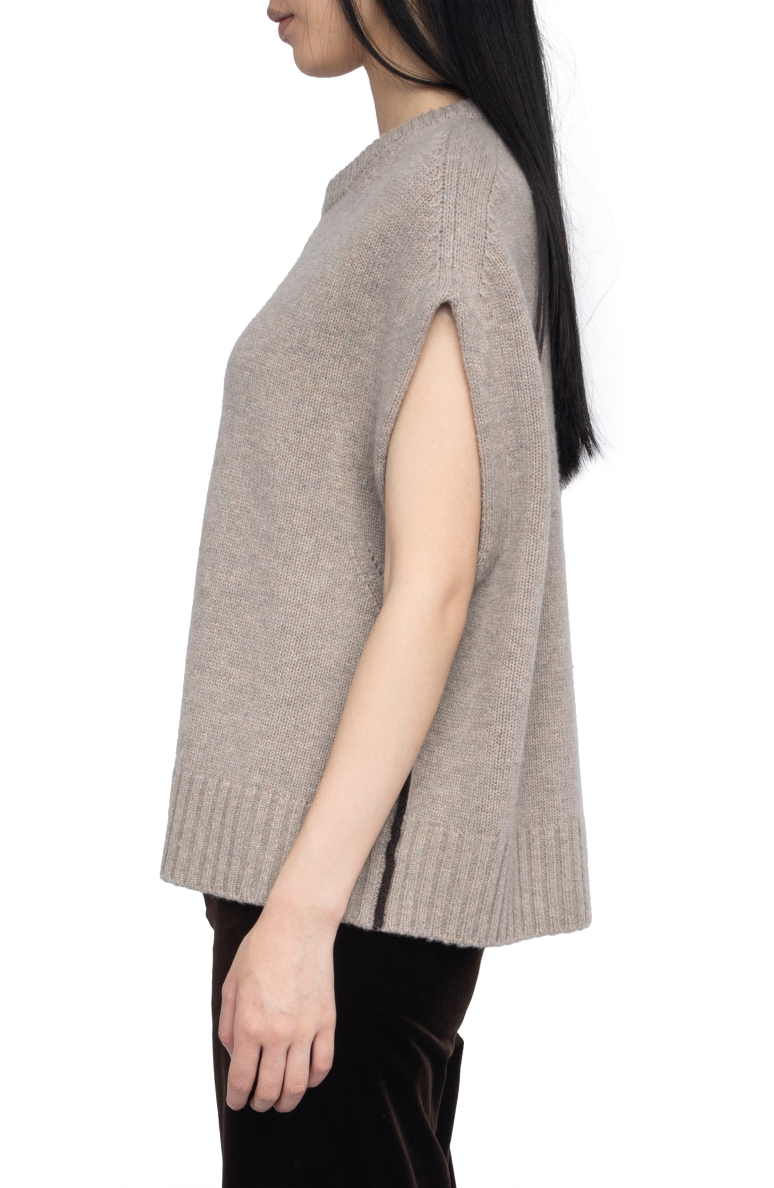 Zadig & Voltaire Darcy Short Sleeve Wool & Cashmere Sweater in Avoine at Nordstrom - 3