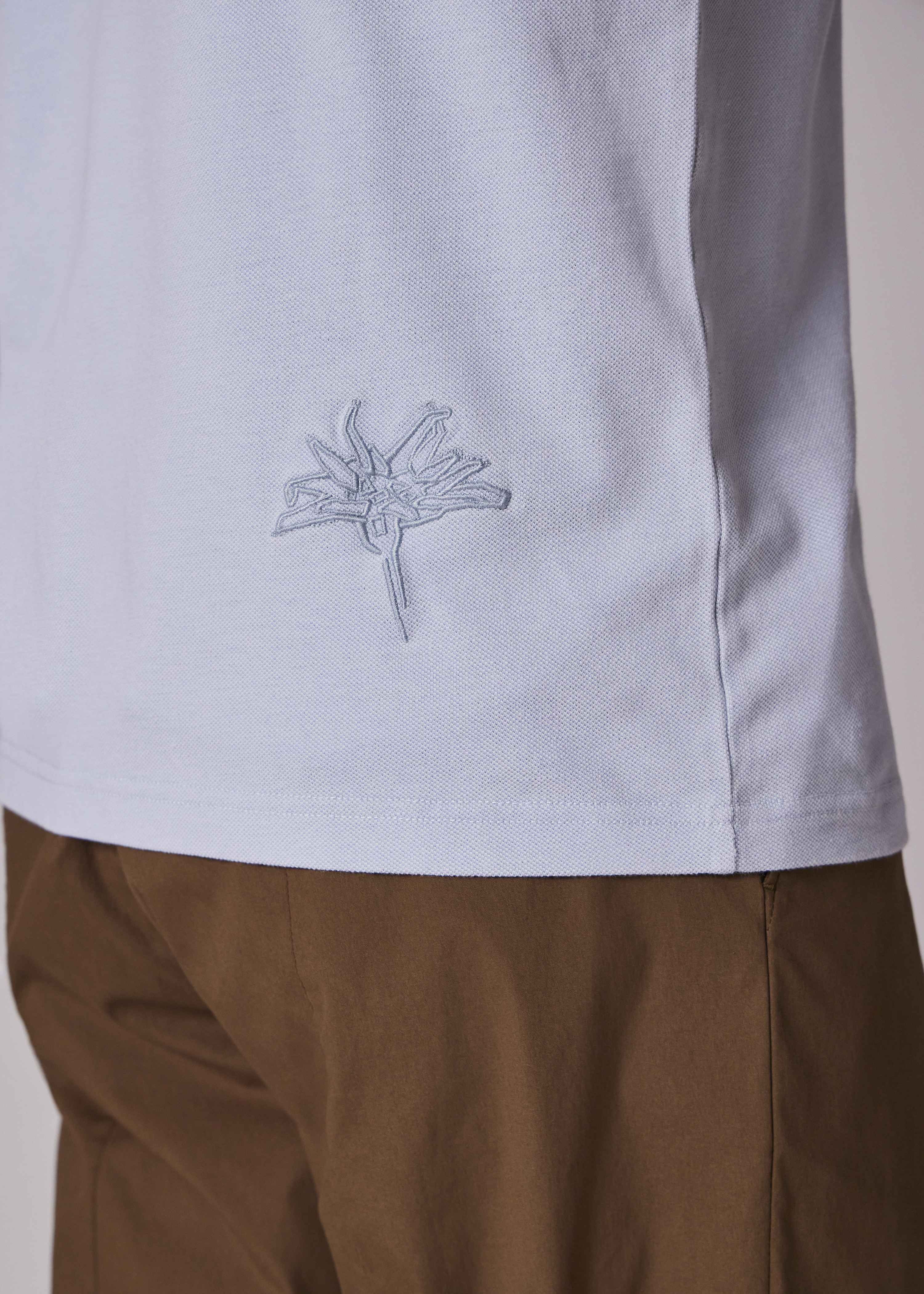 Pale Blue Concealed-Placket Polo Shirt - 5