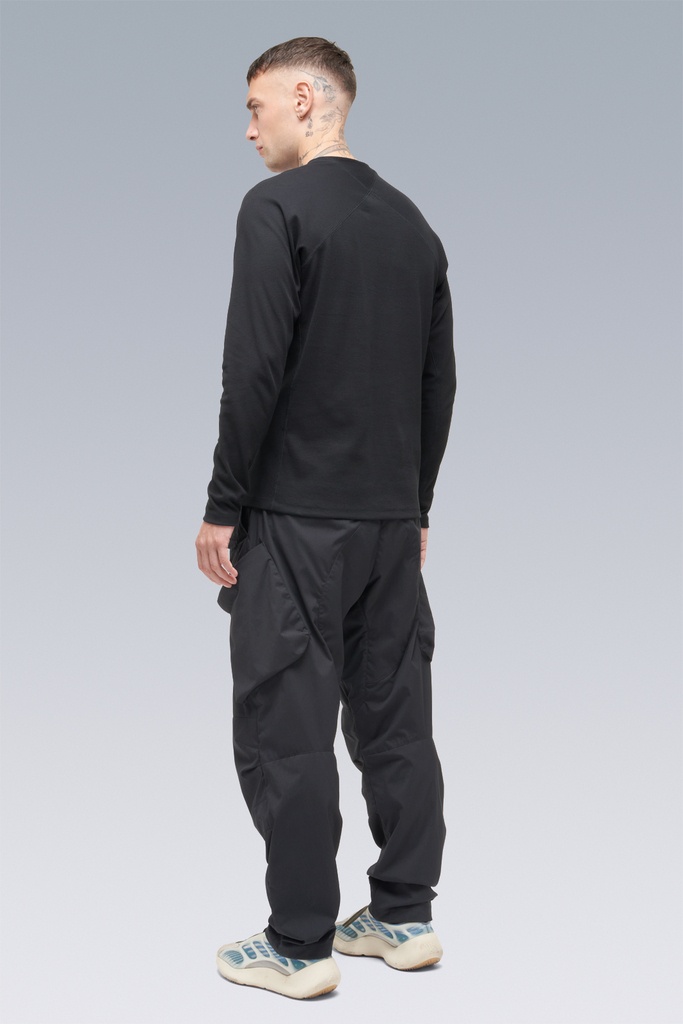 S27-PR Cotton Rib Longsleeve Shirt Black, Size: Medium - 6
