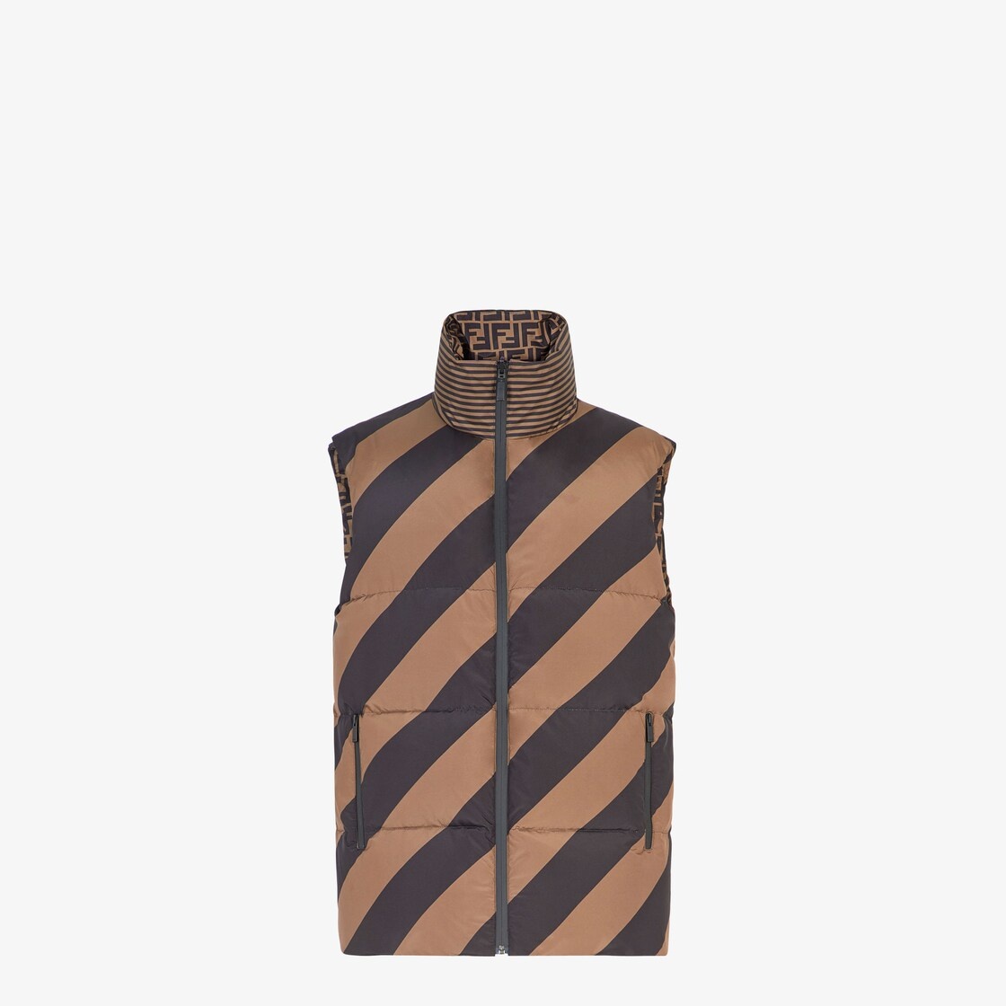 Brown nylon vest - 4