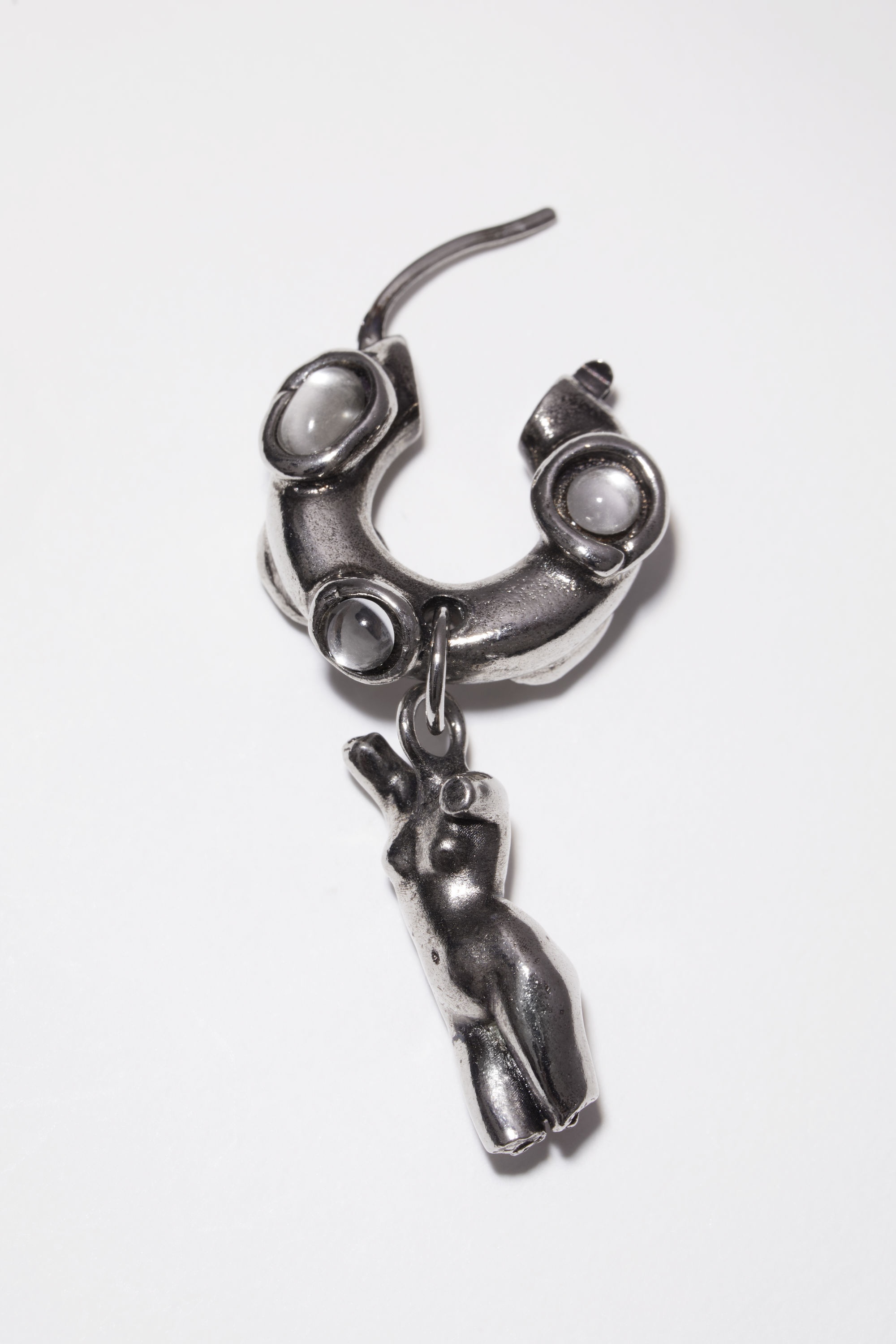 Charm earring - Antique Silver - 2