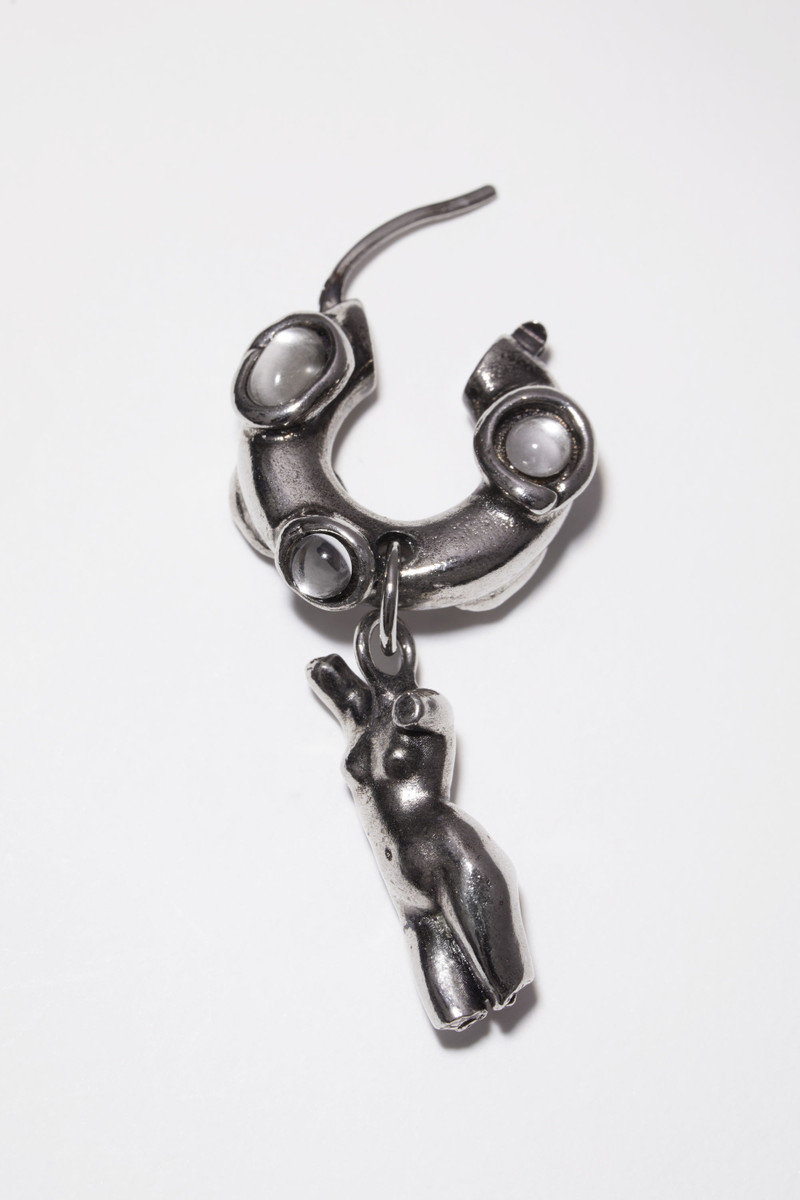 Acne Studios Charm earring - Antique Silver outlook