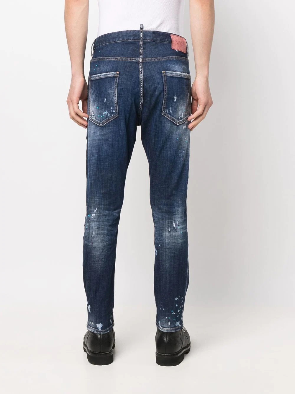 bleached-wash design jeans - 4