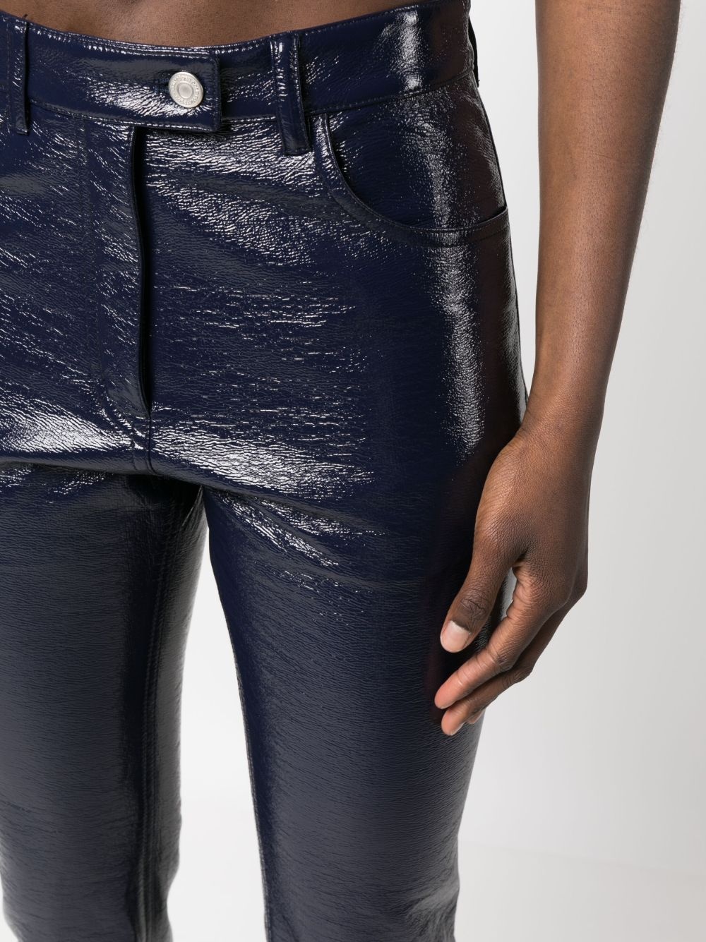 straight-leg vinyl trousers - 5