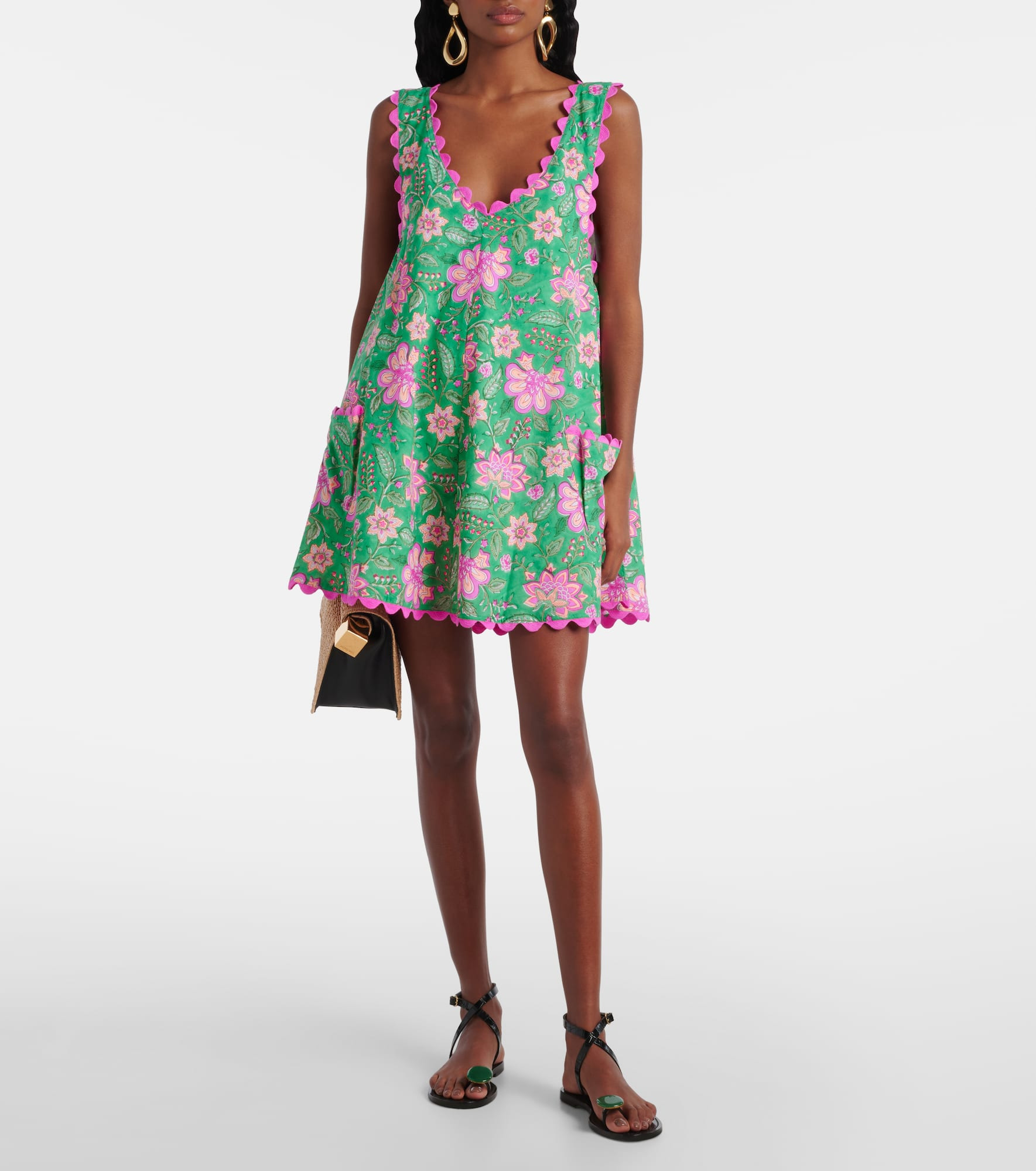 Floral printed cotton minidress - 2