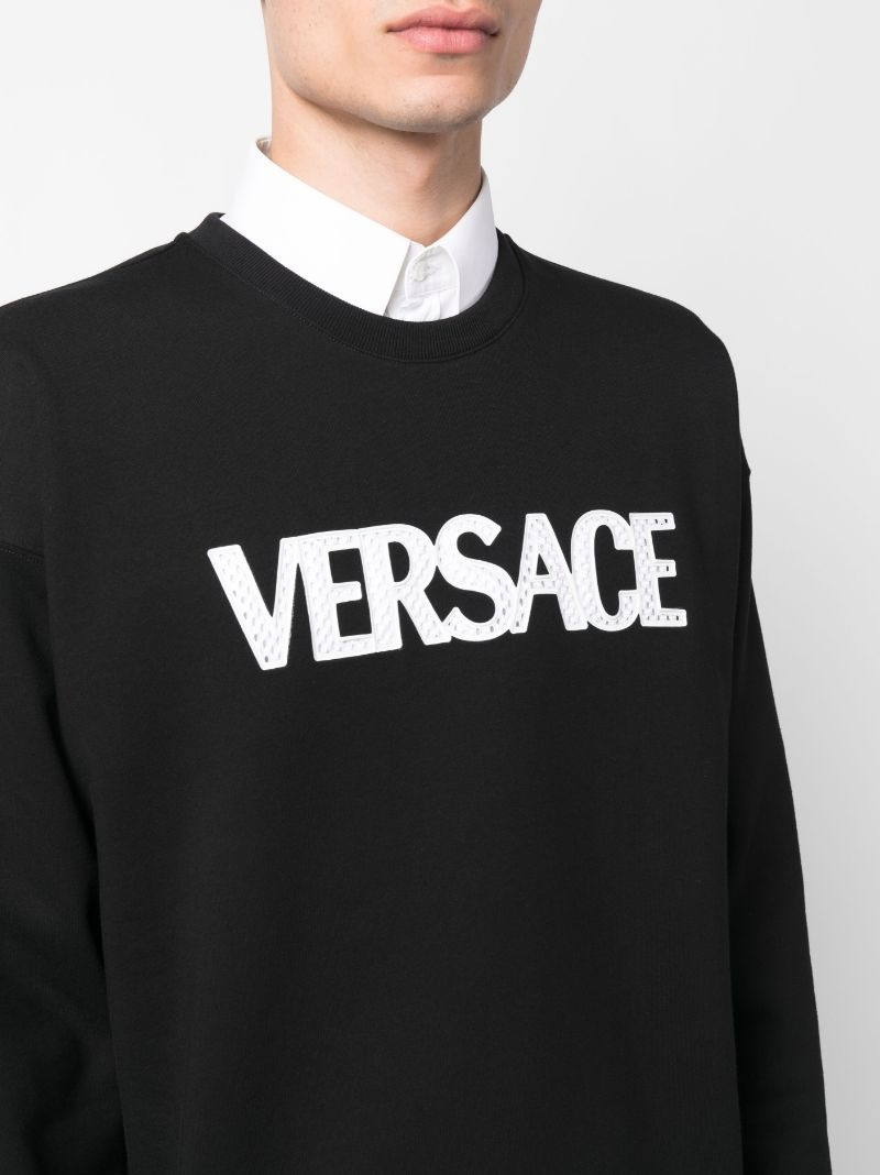 mesh logo appliqué sweatshirt 5