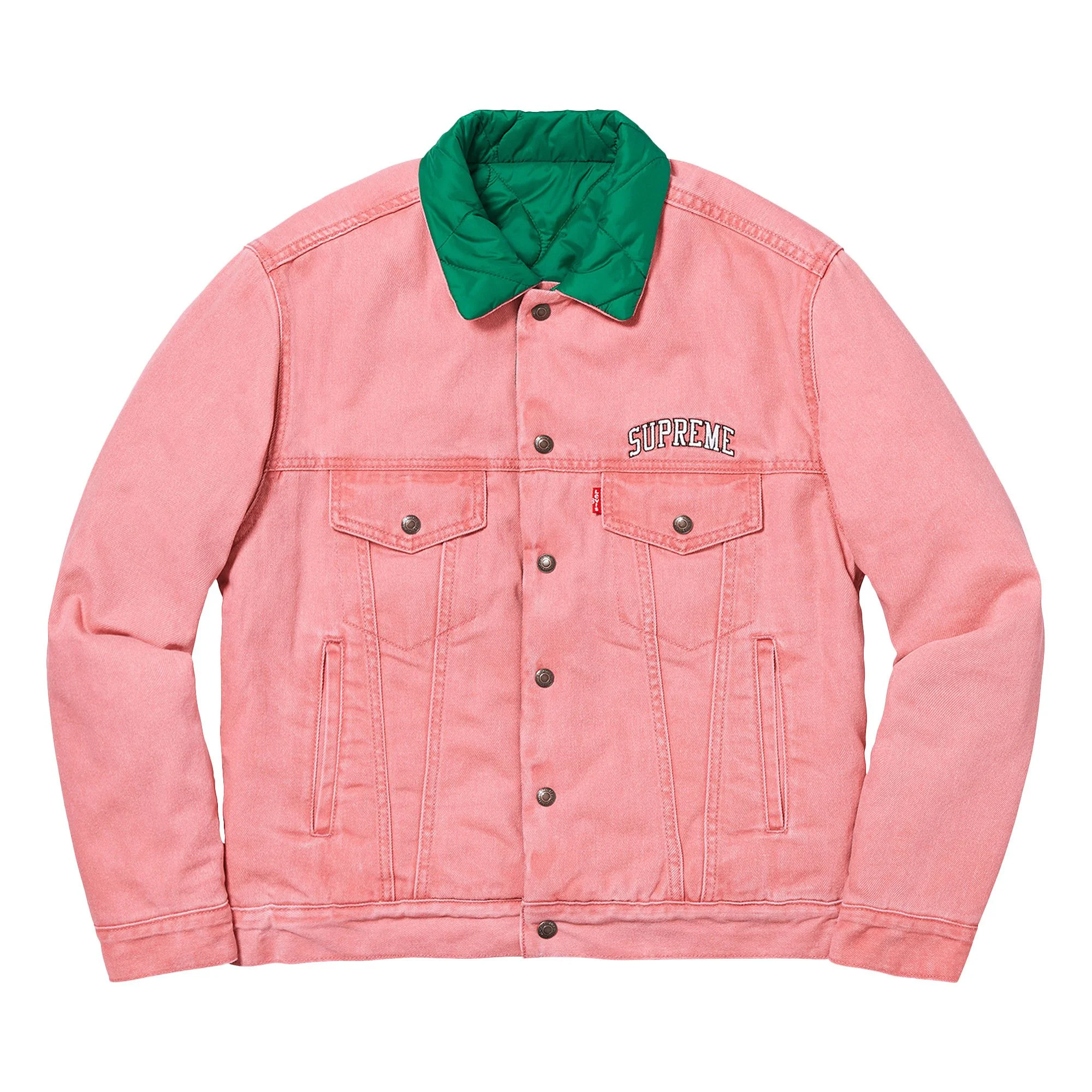Supreme x Levi's Quilted Reversible Trucker 'Pink' - 1