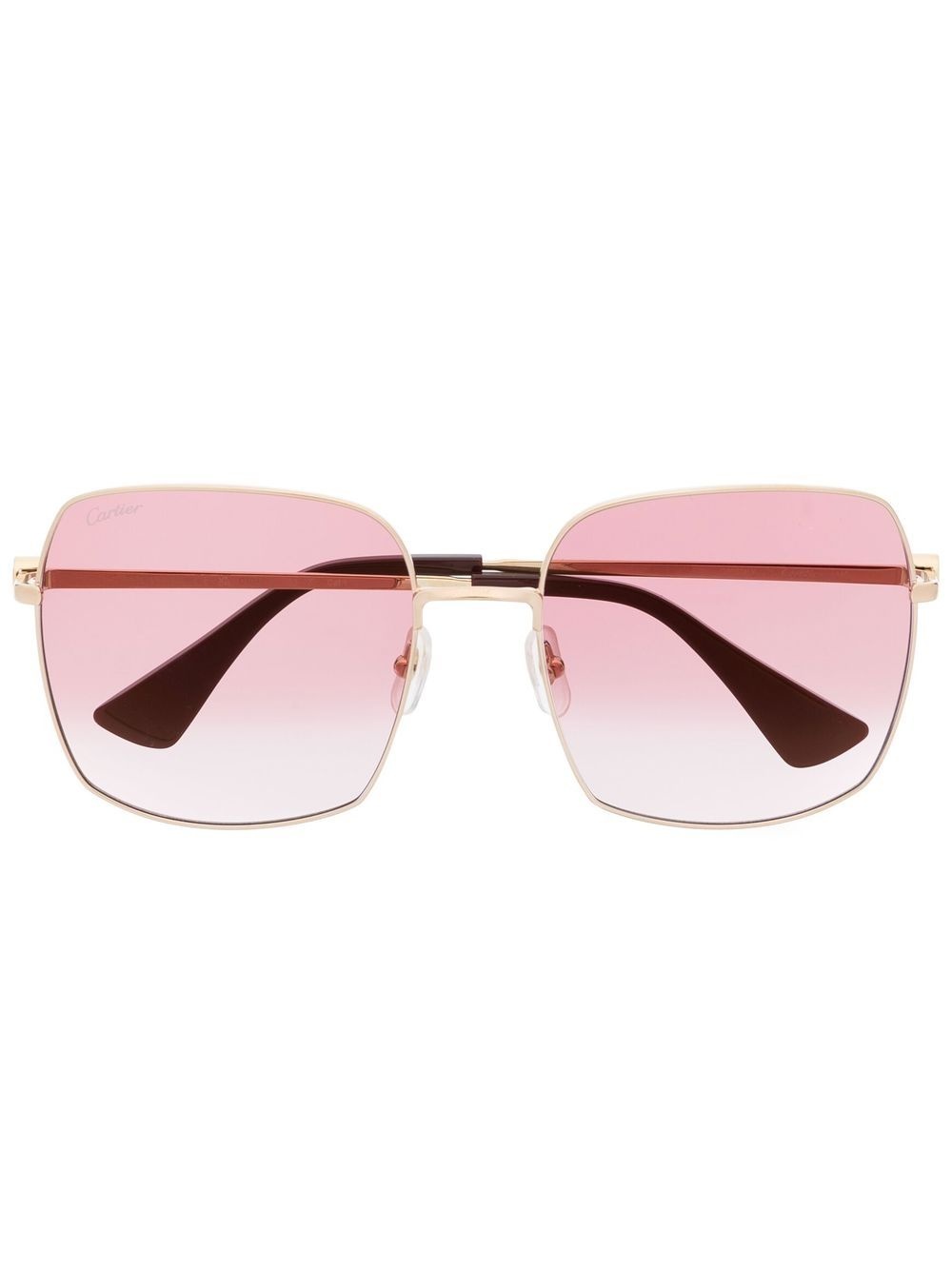 logo-engraved square-frame sunglasses - 1