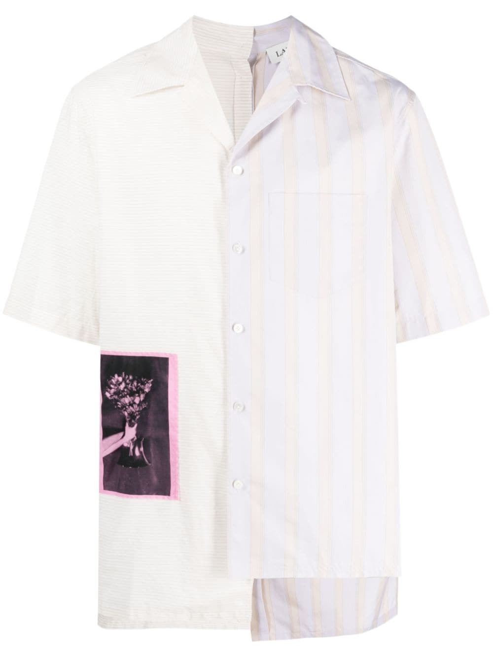 asymmetric patchwork cotton shirt - 1