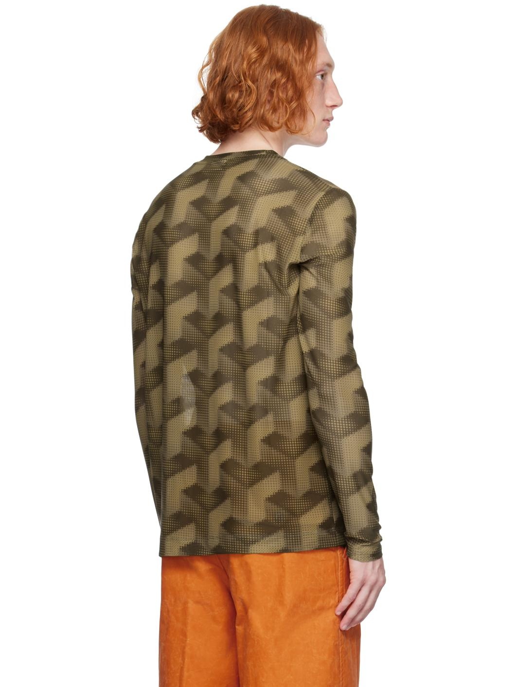 Khaki Graphic Long Sleeve T-Shirt - 3