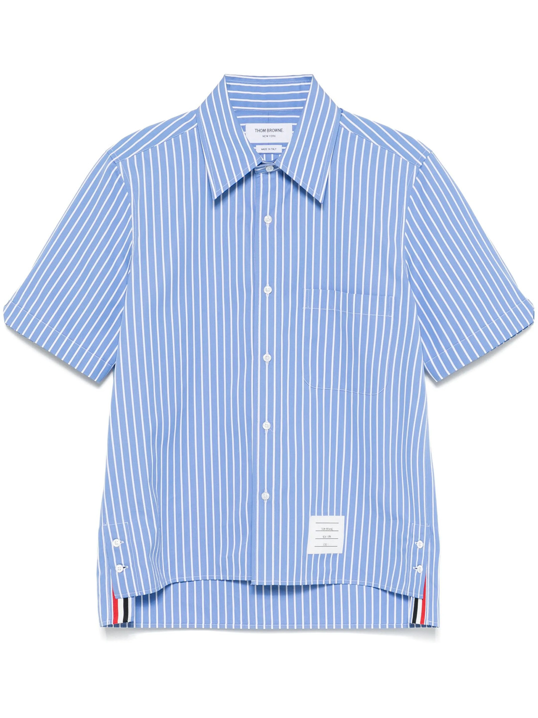 Pinstripe Poplin Short Sleeve Shirt Men - 1