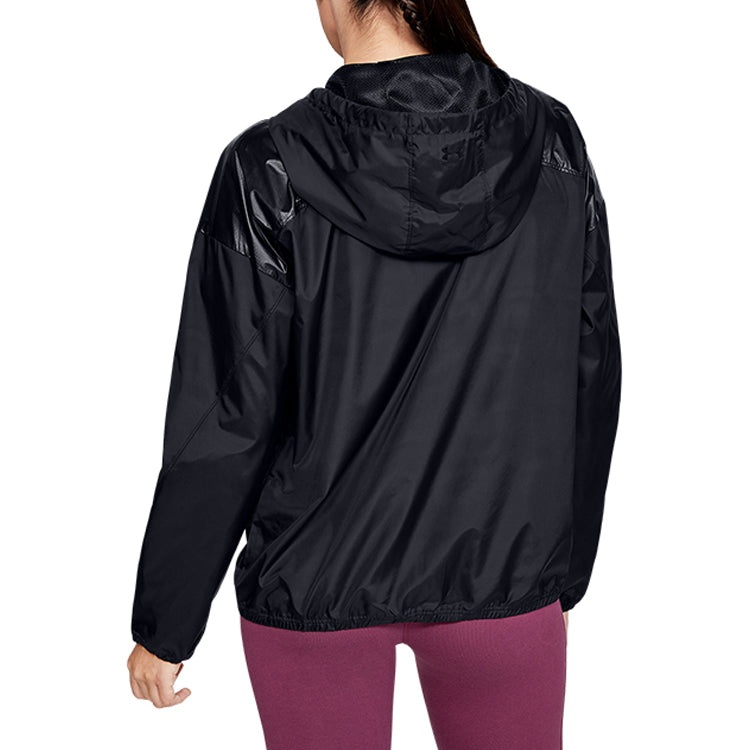 (WMNS) Under Armour Unstoppable Woven Full Zip Jacket 'Black' 1349321-001 - 4