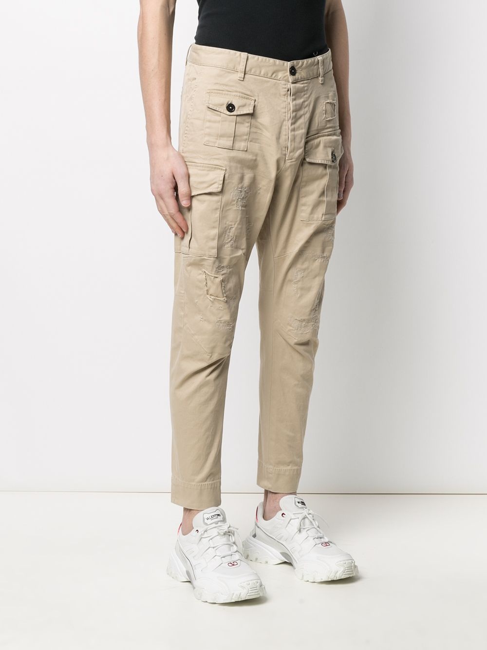 distressed cargo trousers - 3