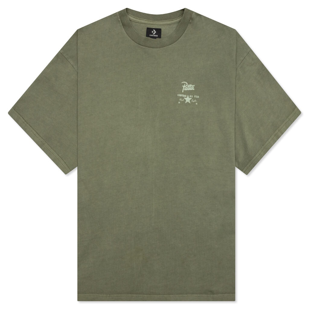 CONVERSE X PATTA FOUR-LEAF CLOVER SHORT SLEEVE T-SHIRT  - BURNT OLIVE - 1