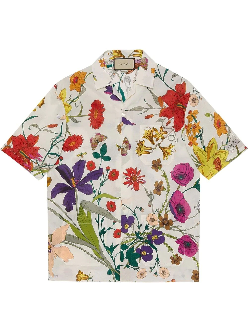 floral-print bowling shirt - 1