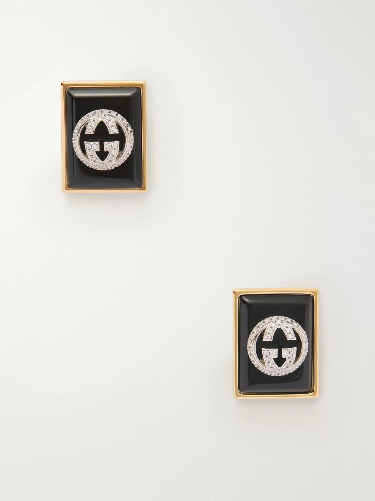 Crystal-embellished Gold-tone Resin Earrings - 1