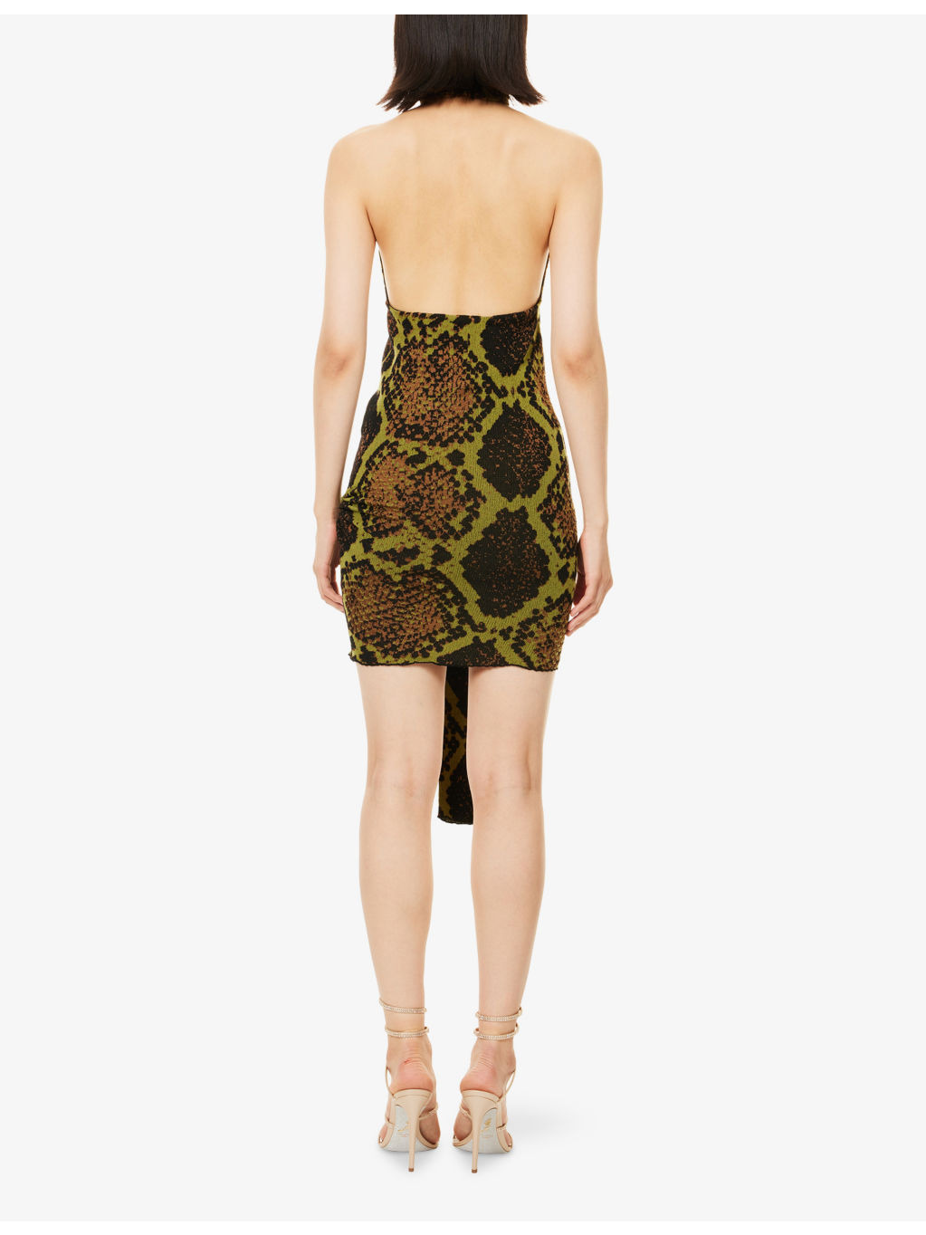 Halterneck Graphic-Print Cotton-Blend Mini Dress - 4