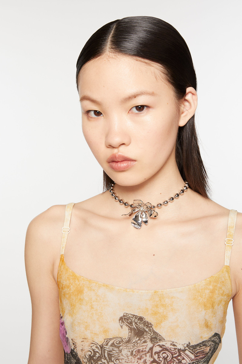Acne Studios Flower necklace - Silver/transparent outlook